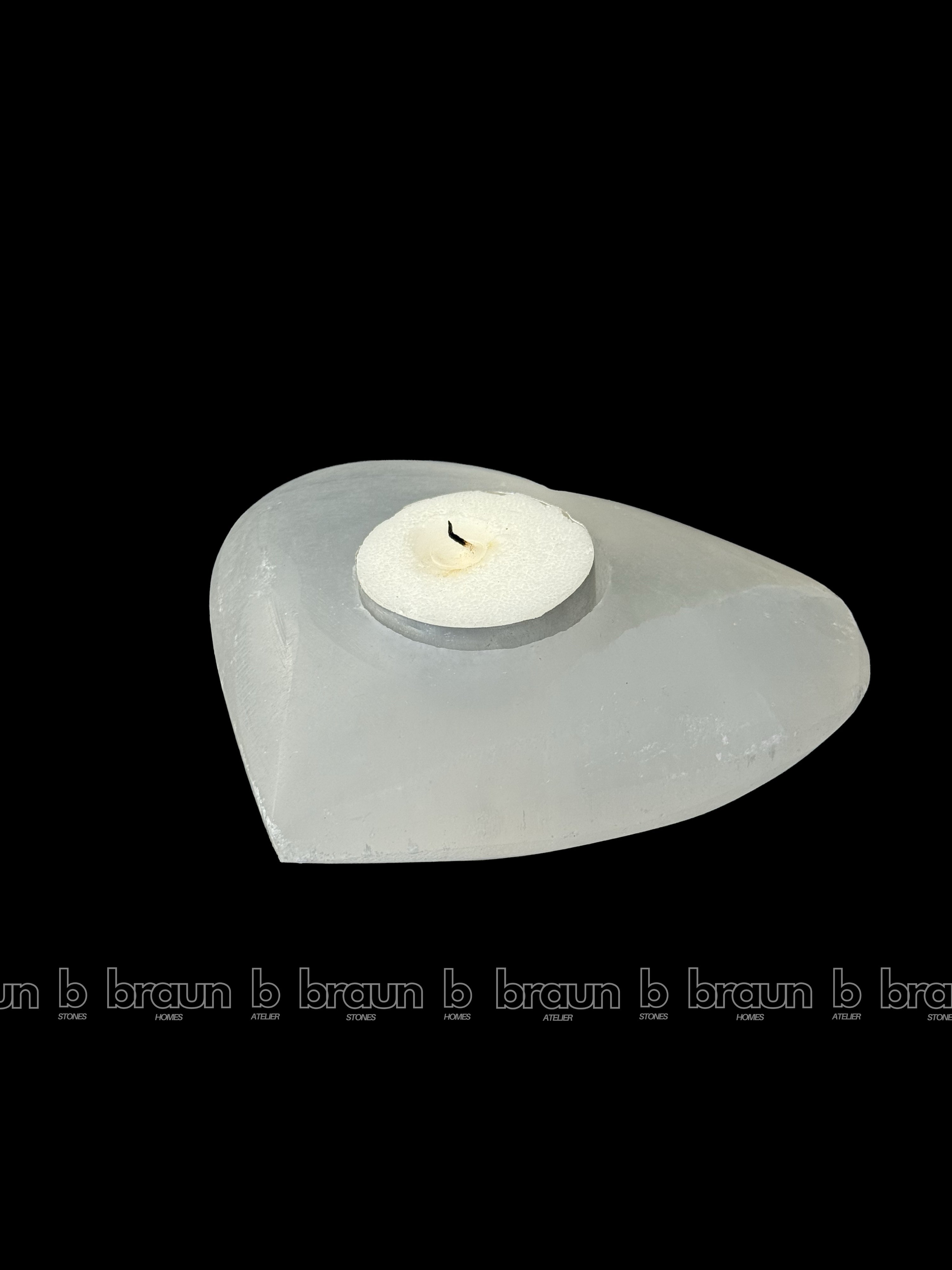 Selenite Tealight Heart