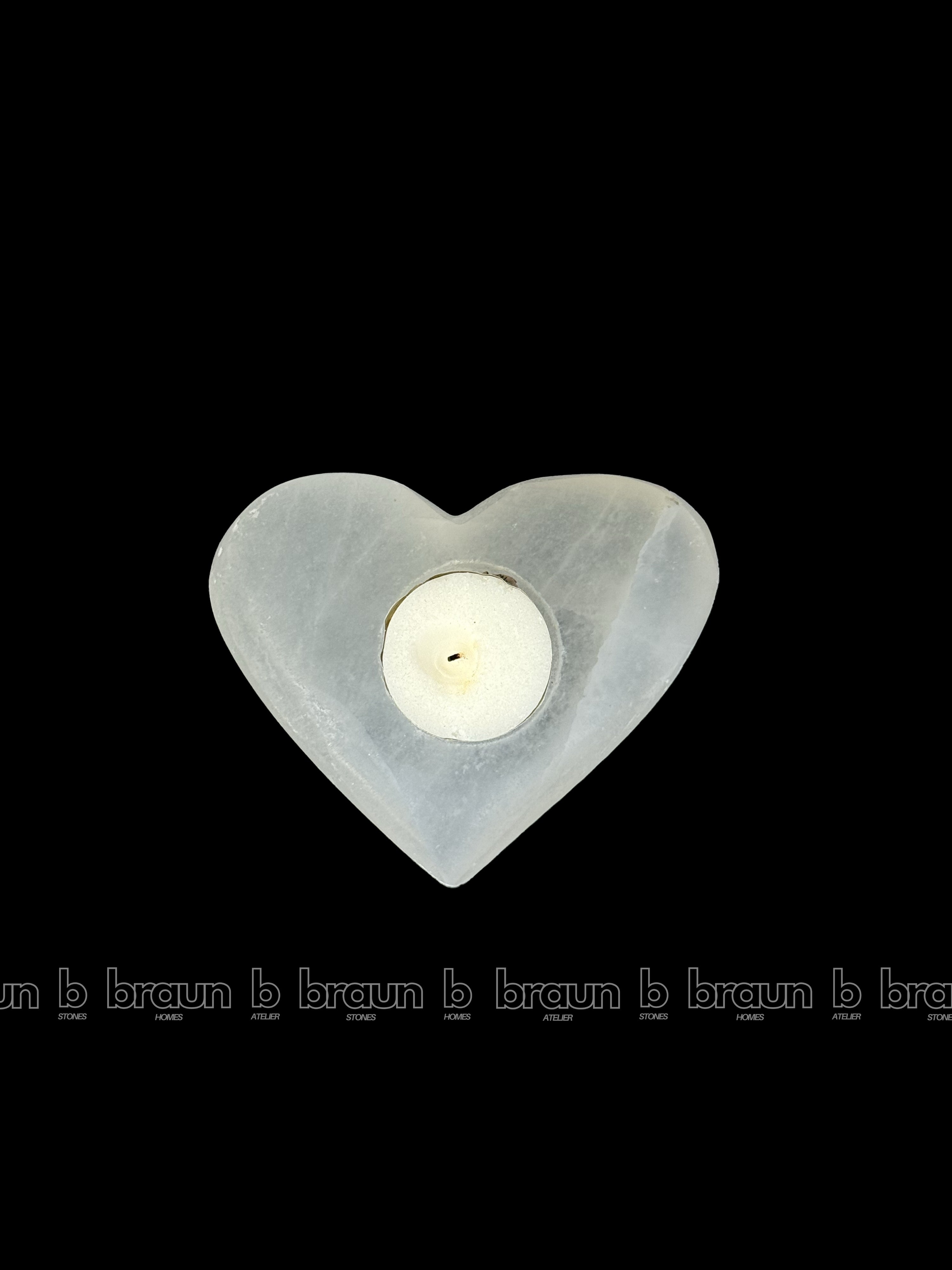 Selenite Tealight Heart