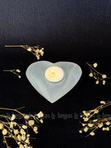 Selenite Tealight Heart