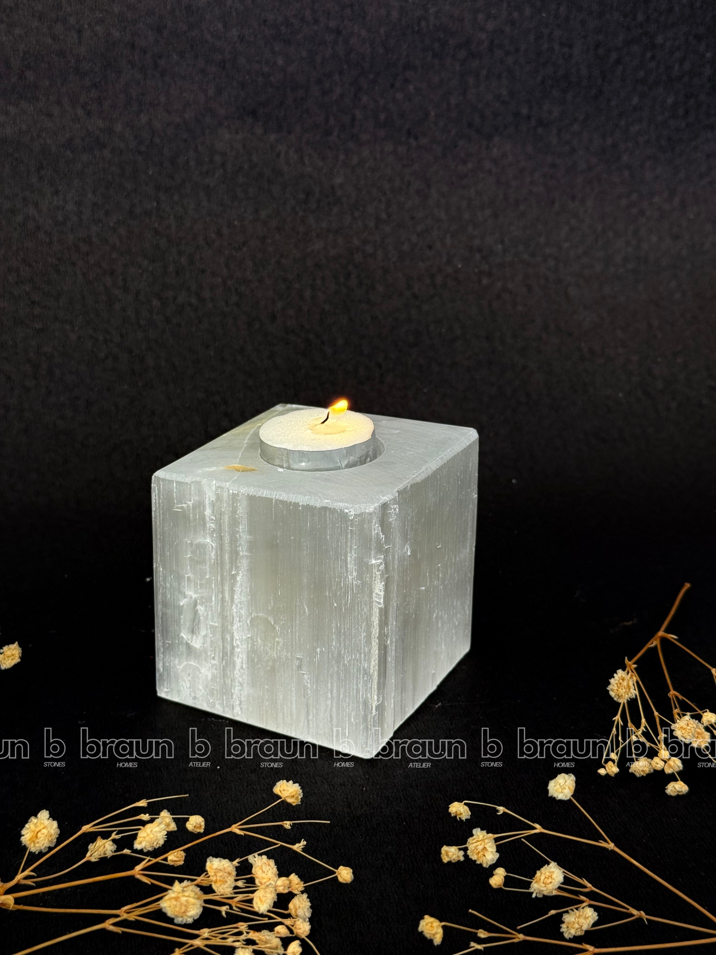 Selenite Tealight Square