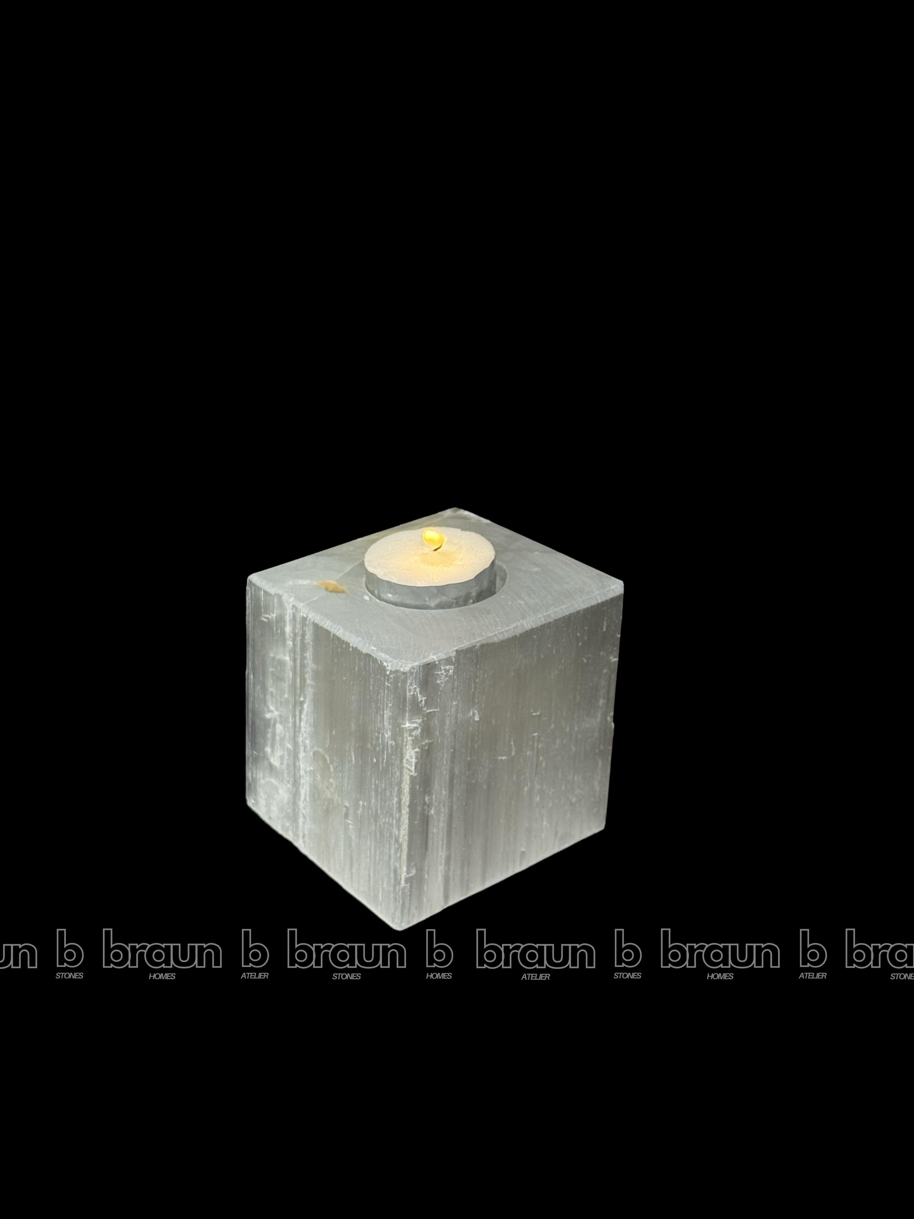 Selenite Tealight Square