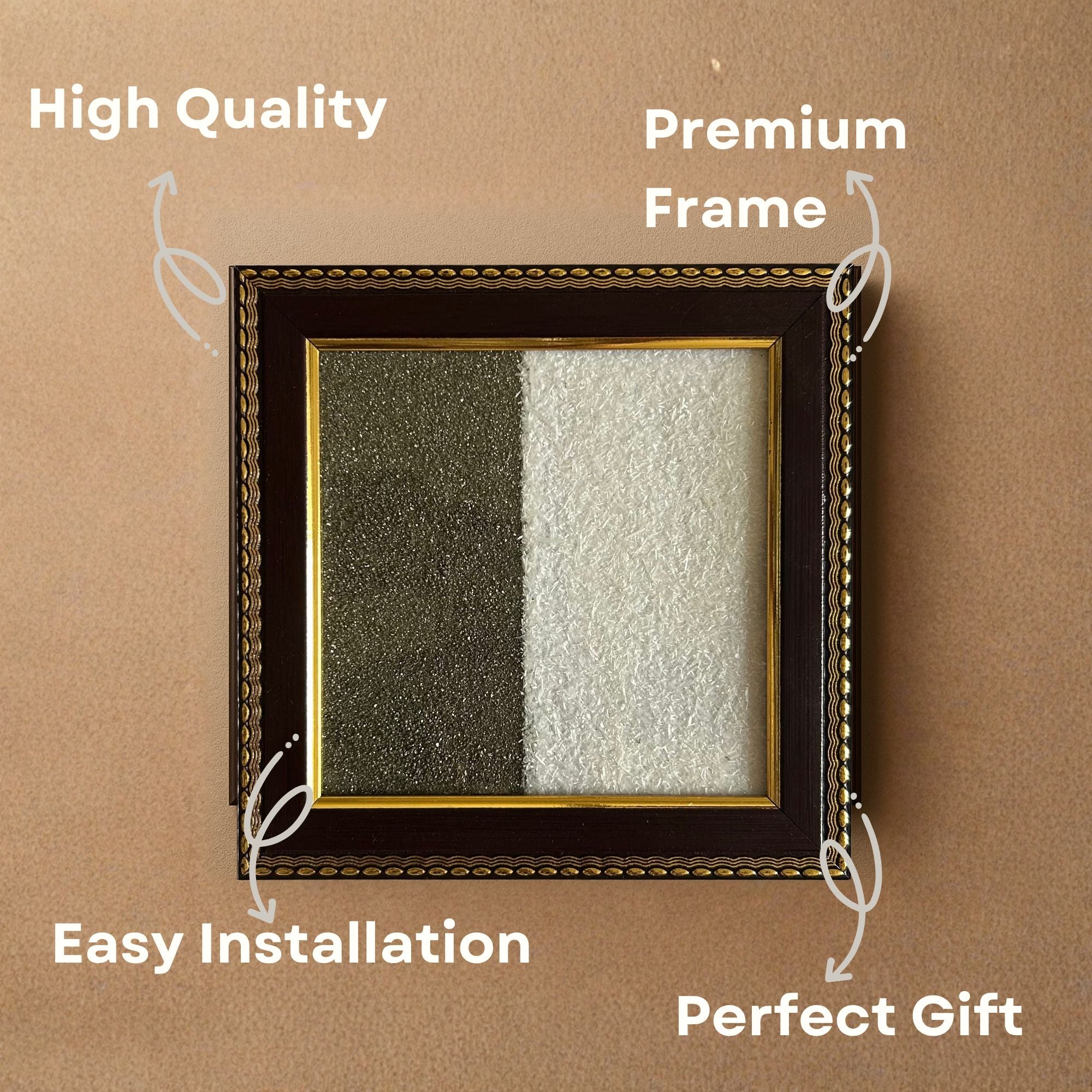 Pyrite Stone Vastu Frame | Pyrite Selenite | Wall Decor for Wealth & Protection