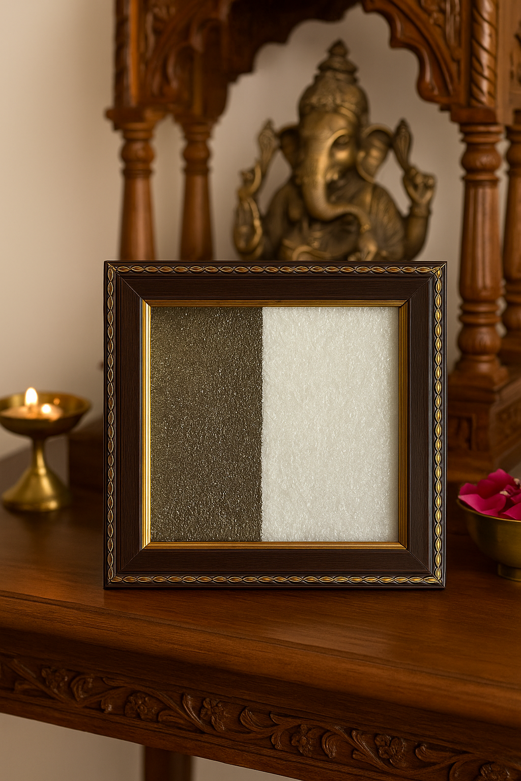 Pyrite Stone Vastu Frame | Pyrite Selenite | Wall Decor for Wealth & Protection