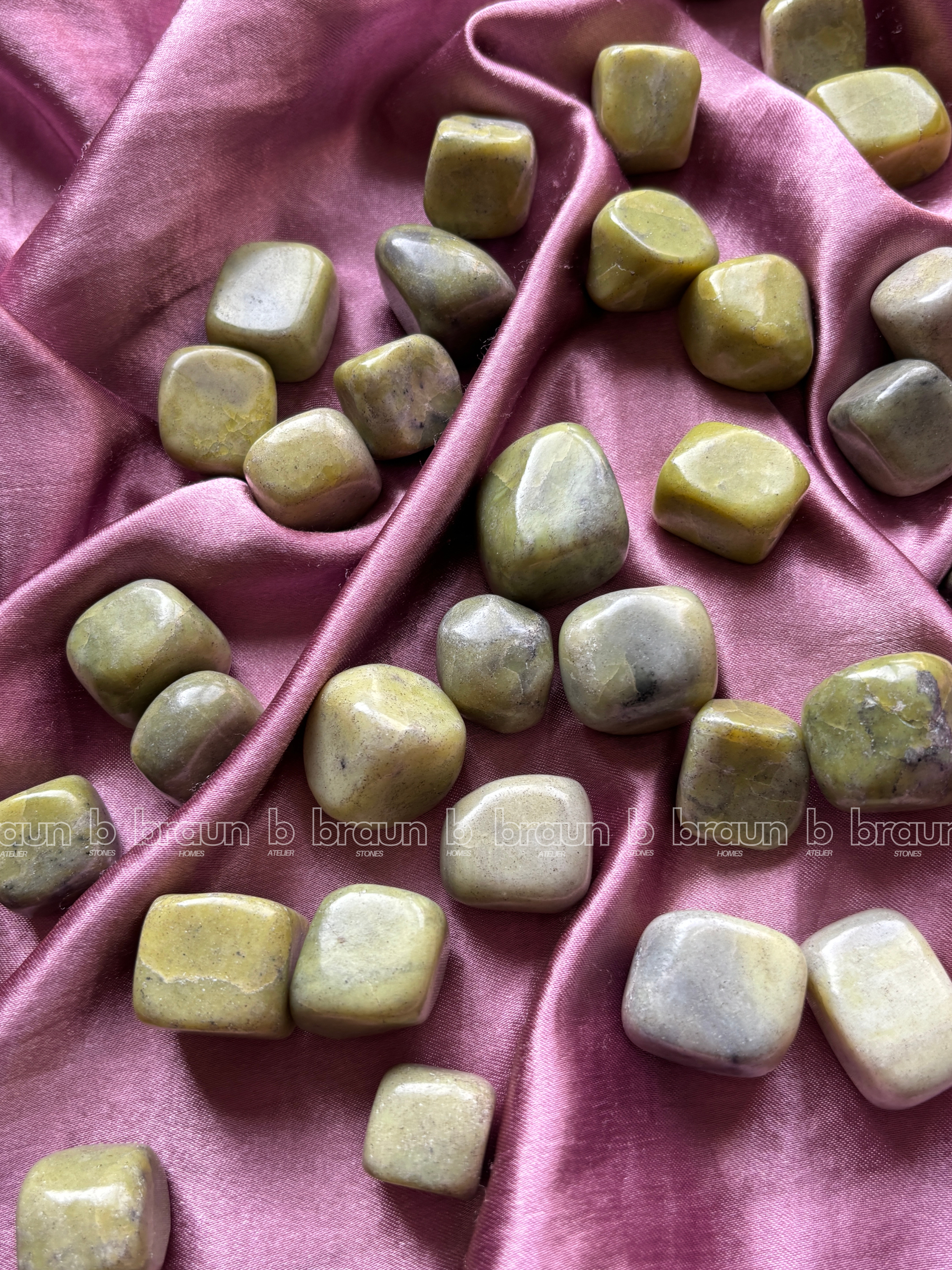 NaturalSerpertine tumbled crystals by Braun Homes √ê polished healing stones for meditation, Reiki, chakra balancing, anxiety relief, and spiritual energy protection in deep purple hues