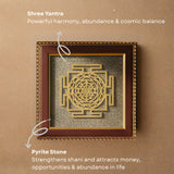 Pyrite Stone Vastu Frame | Shree Yantra | Wall Decor for Wealth, Prosperity & Protection