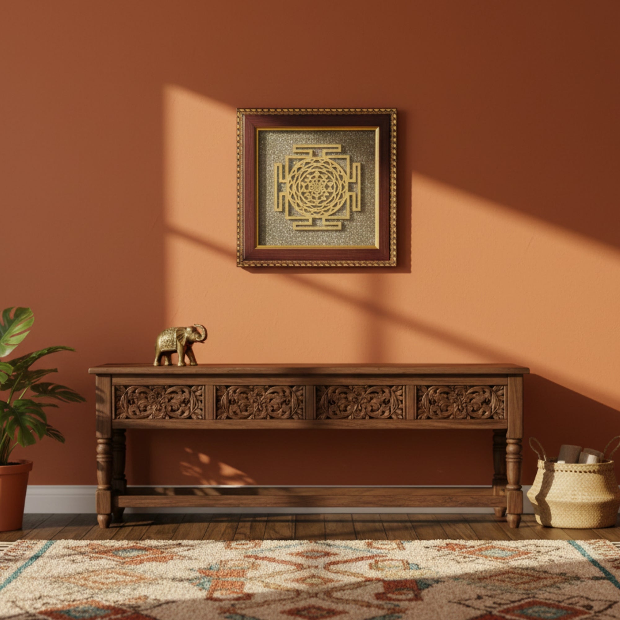 Pyrite Stone Vastu Frame | Shree Yantra | Wall Decor for Wealth, Prosperity & Protection