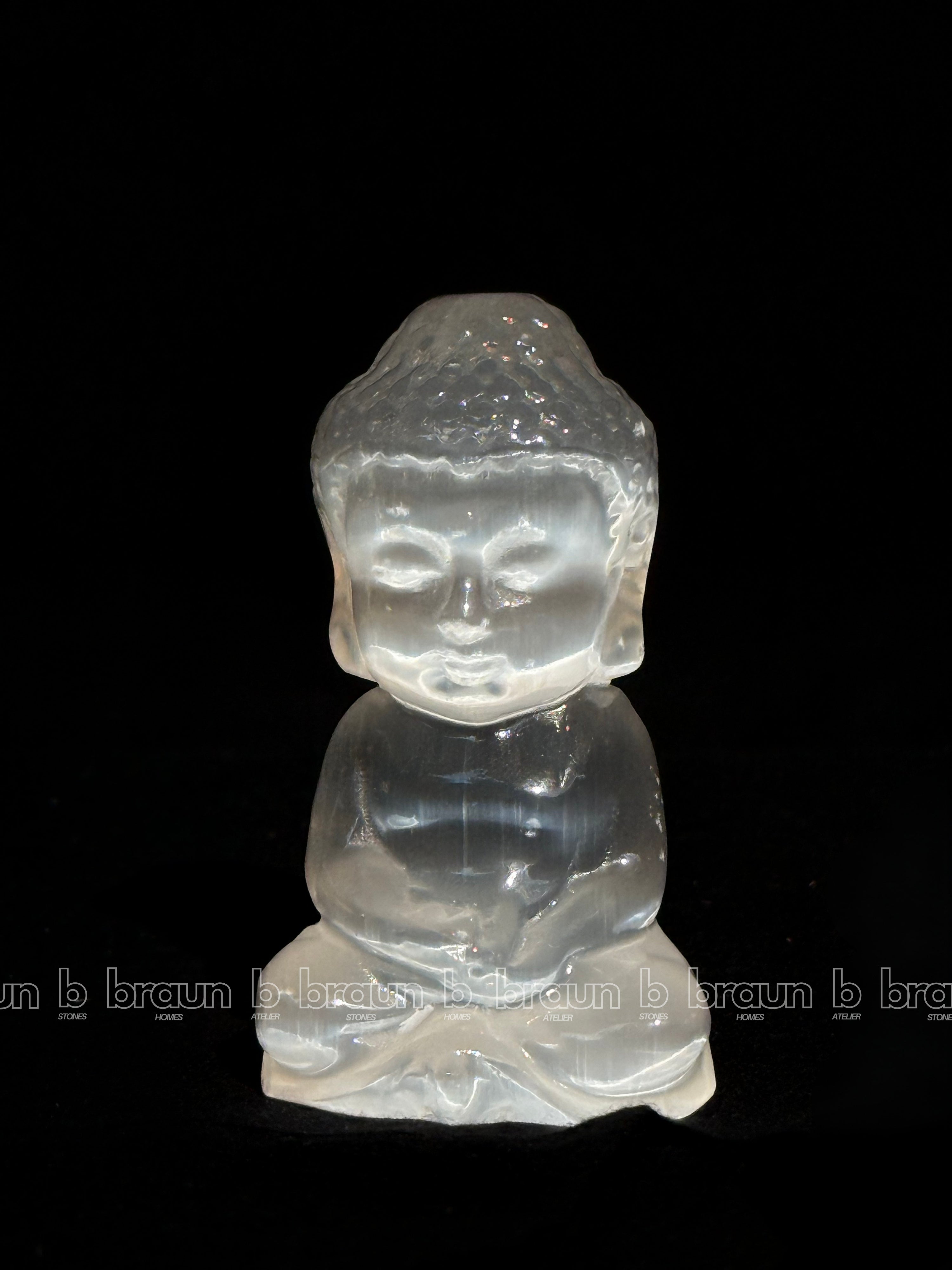 Selenite Sitting Buddha Xlarge