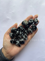 NaturalSnowflake Obsidian tumbled crystals by Braun Homes √ê polished healing stones for meditation, Reiki, chakra balancing, anxiety relief, and spiritual energy protection in deep purple hues