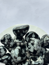 NaturalSnowflake Obsidian tumbled crystals by Braun Homes √ê polished healing stones for meditation, Reiki, chakra balancing, anxiety relief, and spiritual energy protection in deep purple hues