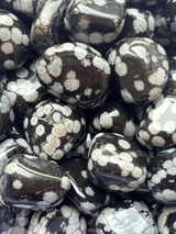 NaturalSnowflake Obsidian tumbled crystals by Braun Homes √ê polished healing stones for meditation, Reiki, chakra balancing, anxiety relief, and spiritual energy protection in deep purple hues