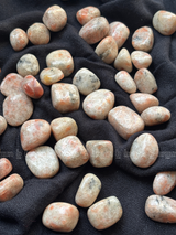 NaturalSunstone tumbled crystals by Braun Homes √ê polished healing stones for meditation, Reiki, chakra balancing, anxiety relief, and spiritual energy protection in deep purple hues