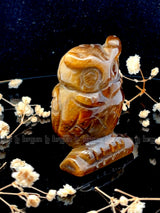 Tiger eye Owl Sculpture 