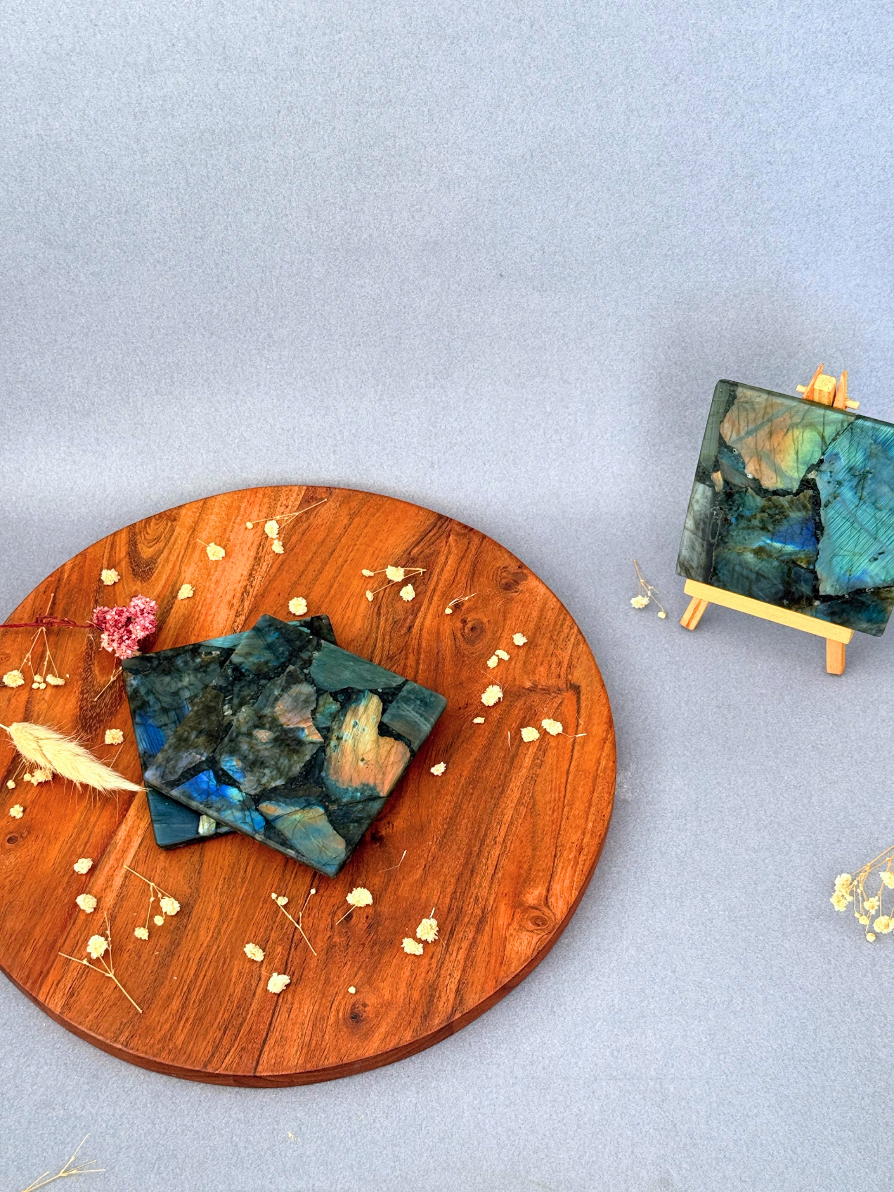 Labradorite Square Coasters