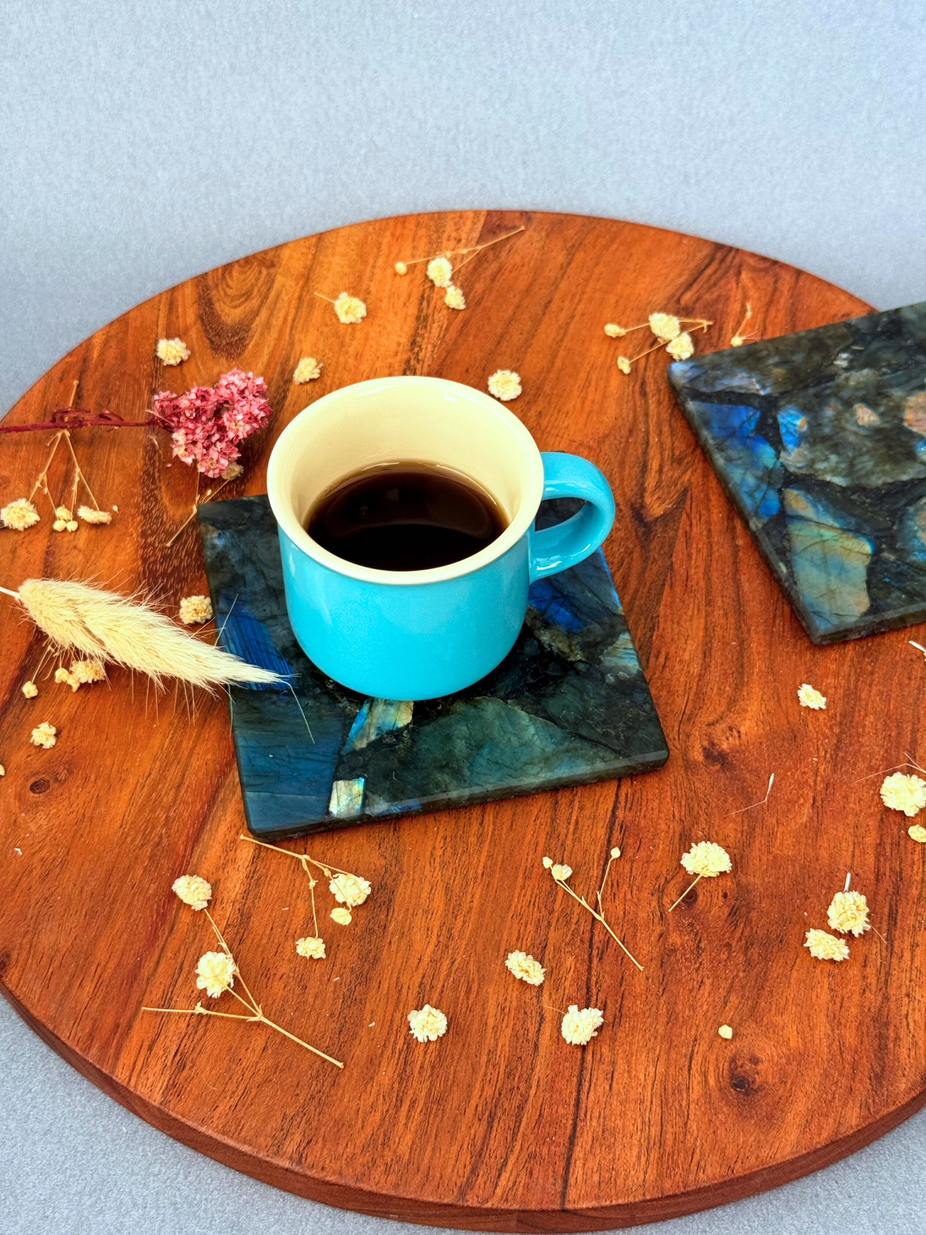Labradorite Square Coasters