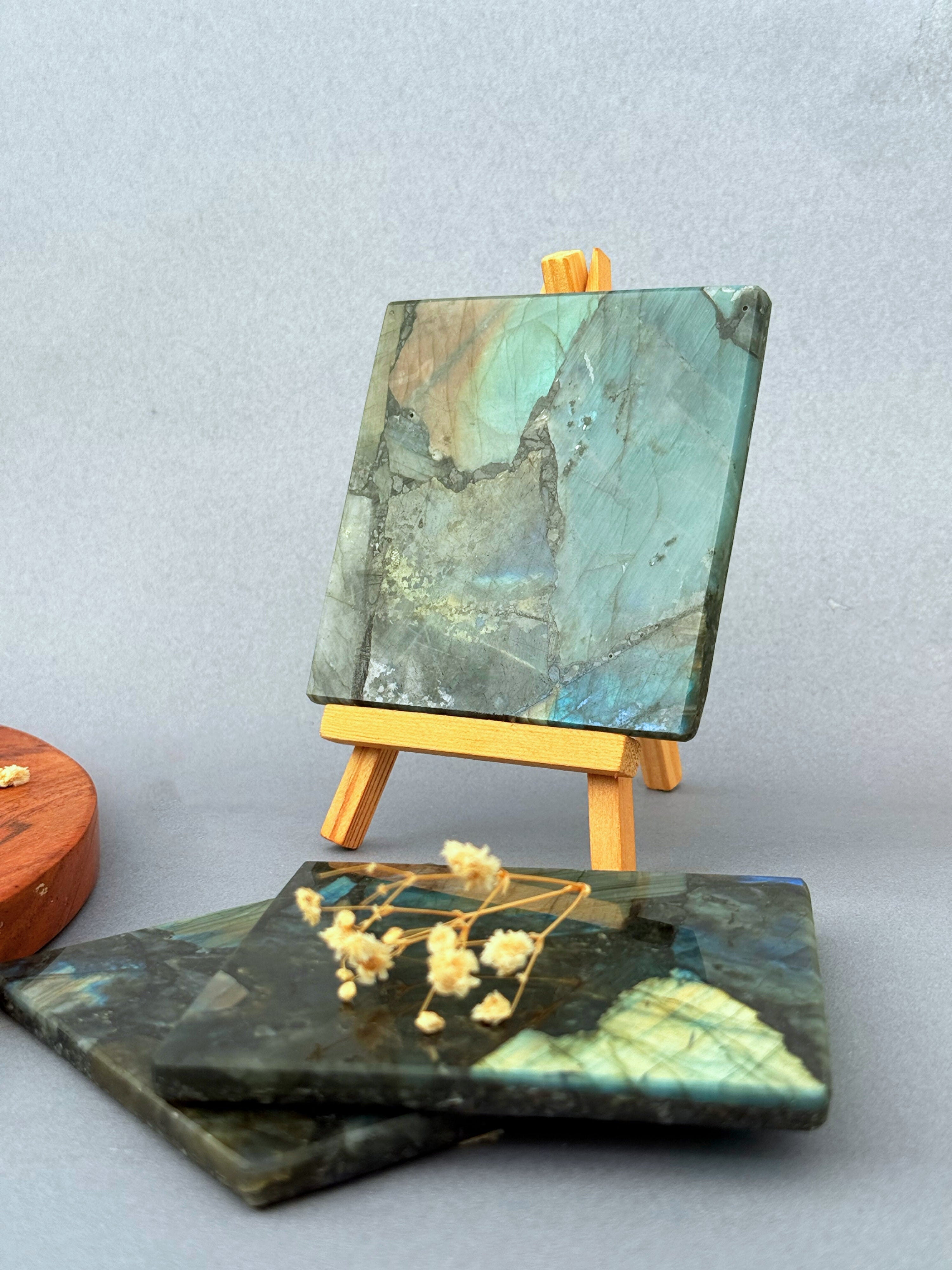 Labradorite Square Coasters