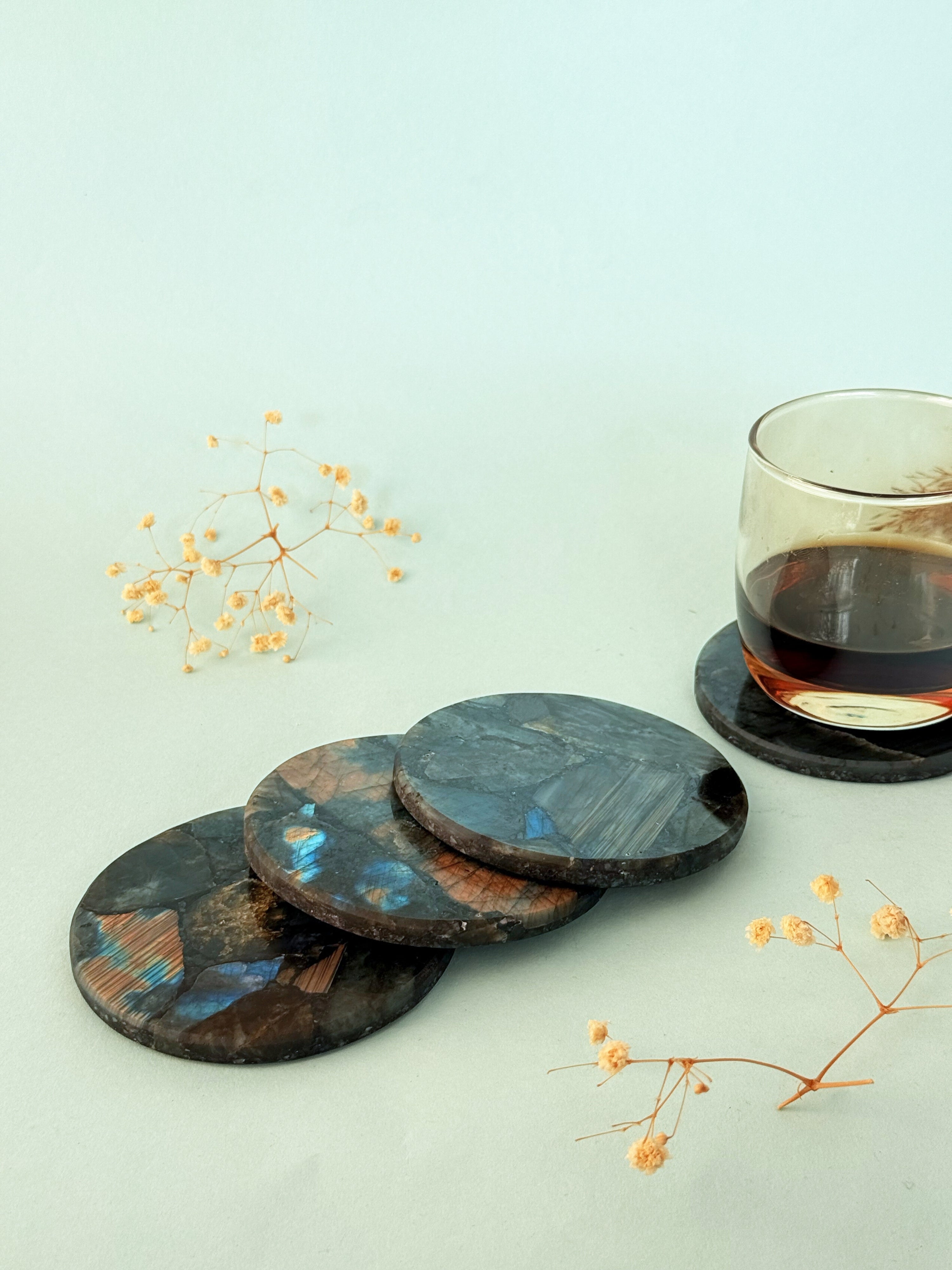 Labradorite Round Coasters