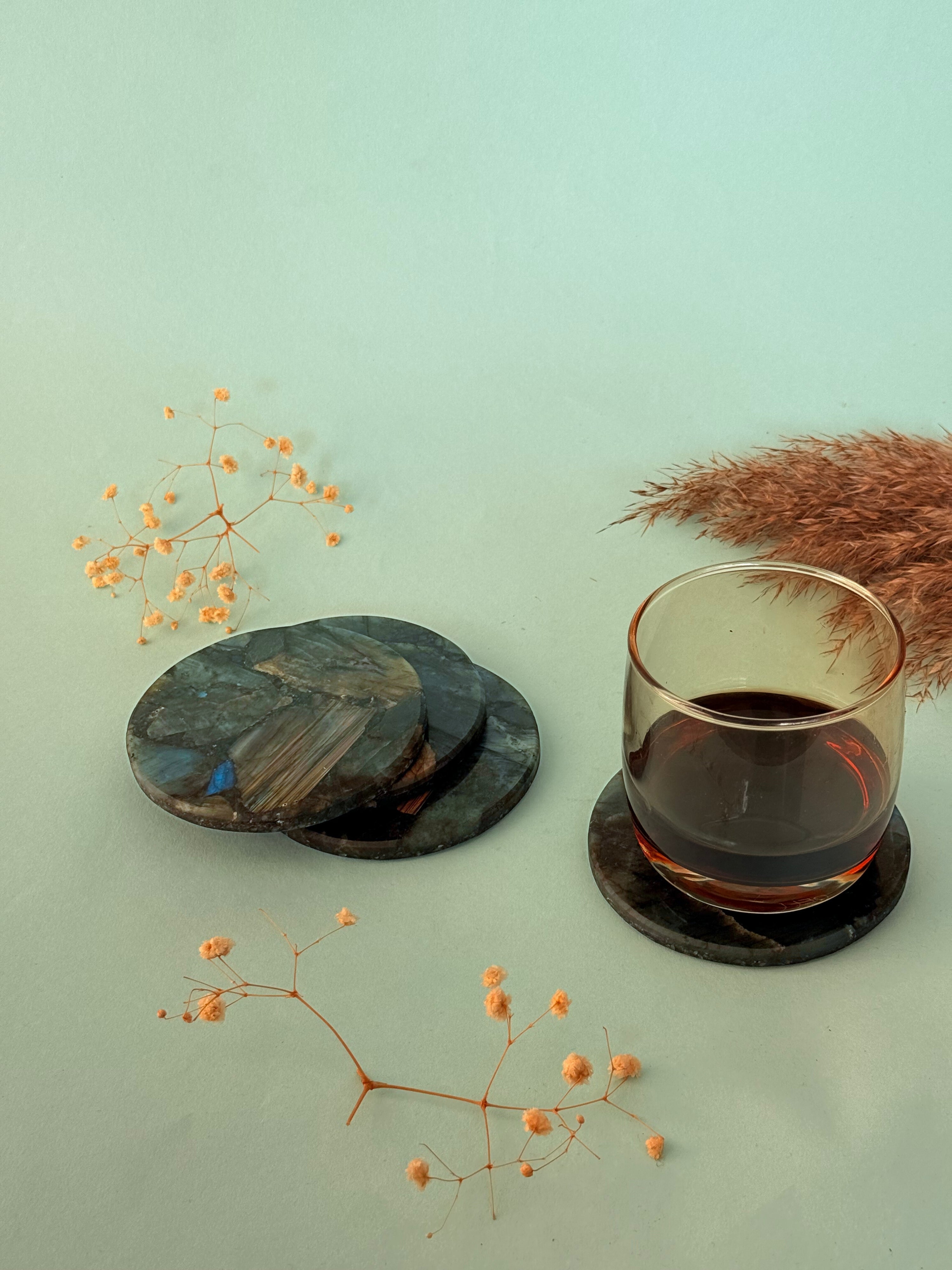 Labradorite Round Coasters