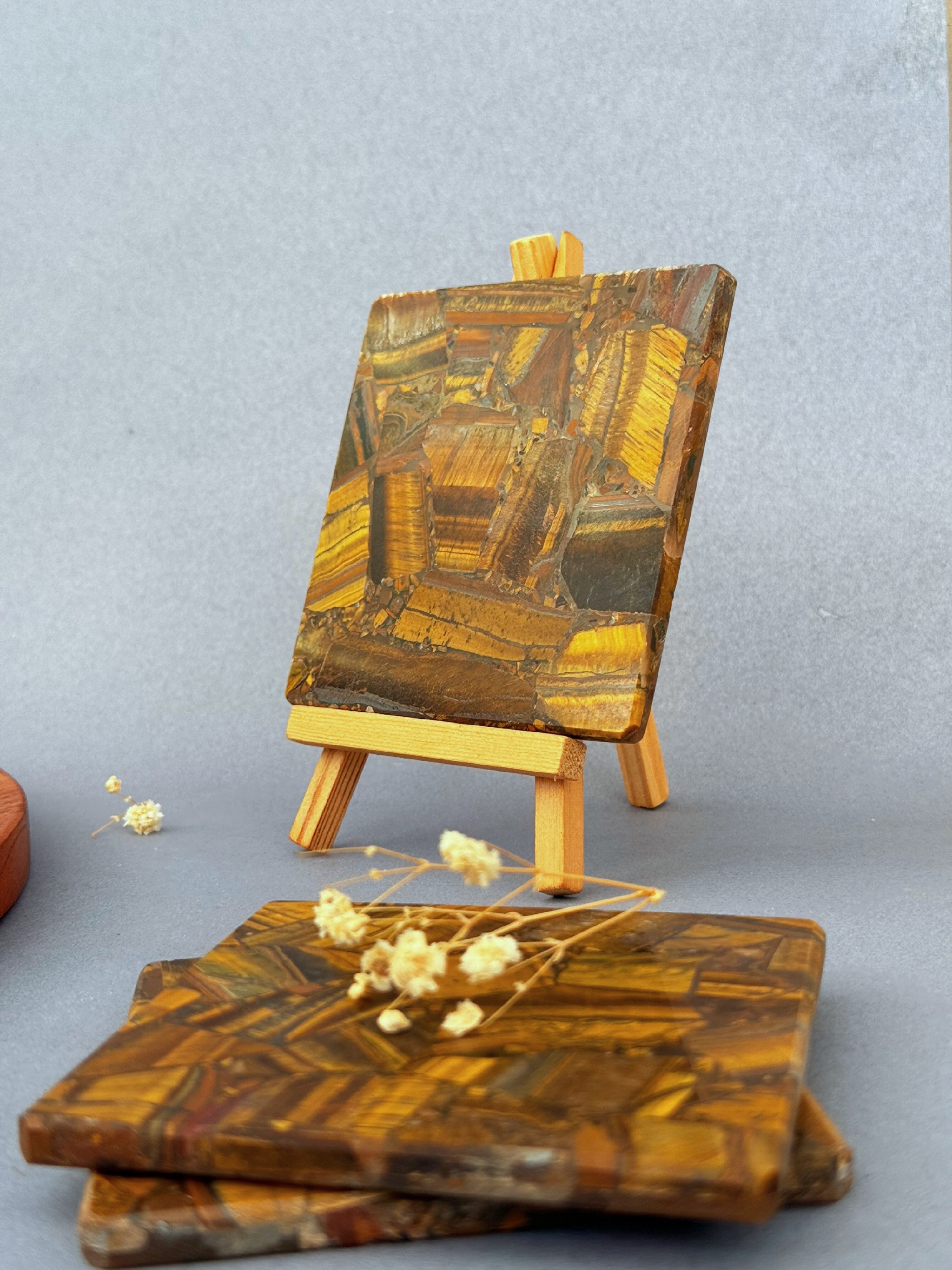 Tiger Eye Square Coasters