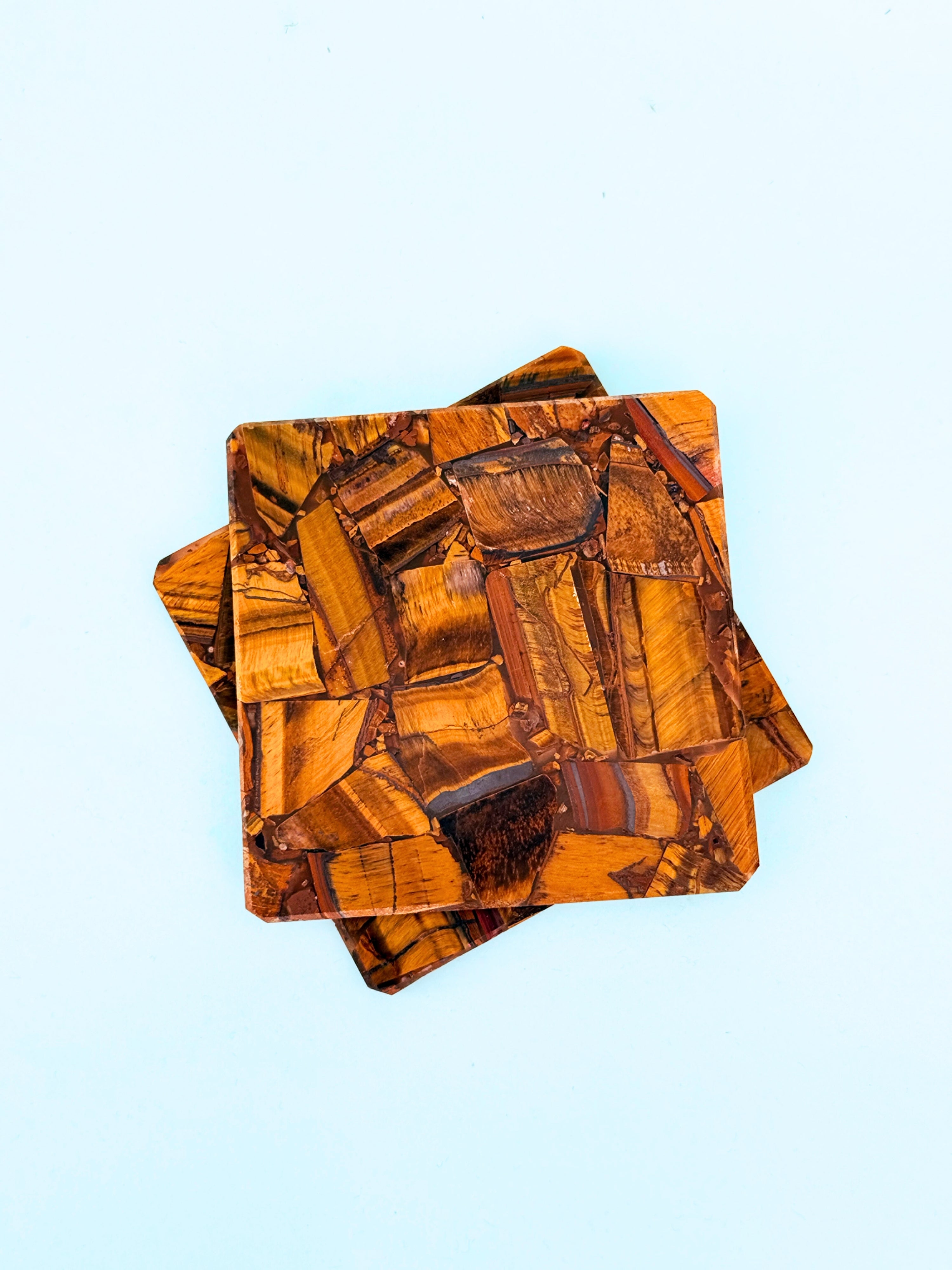 Tiger Eye Square Coasters