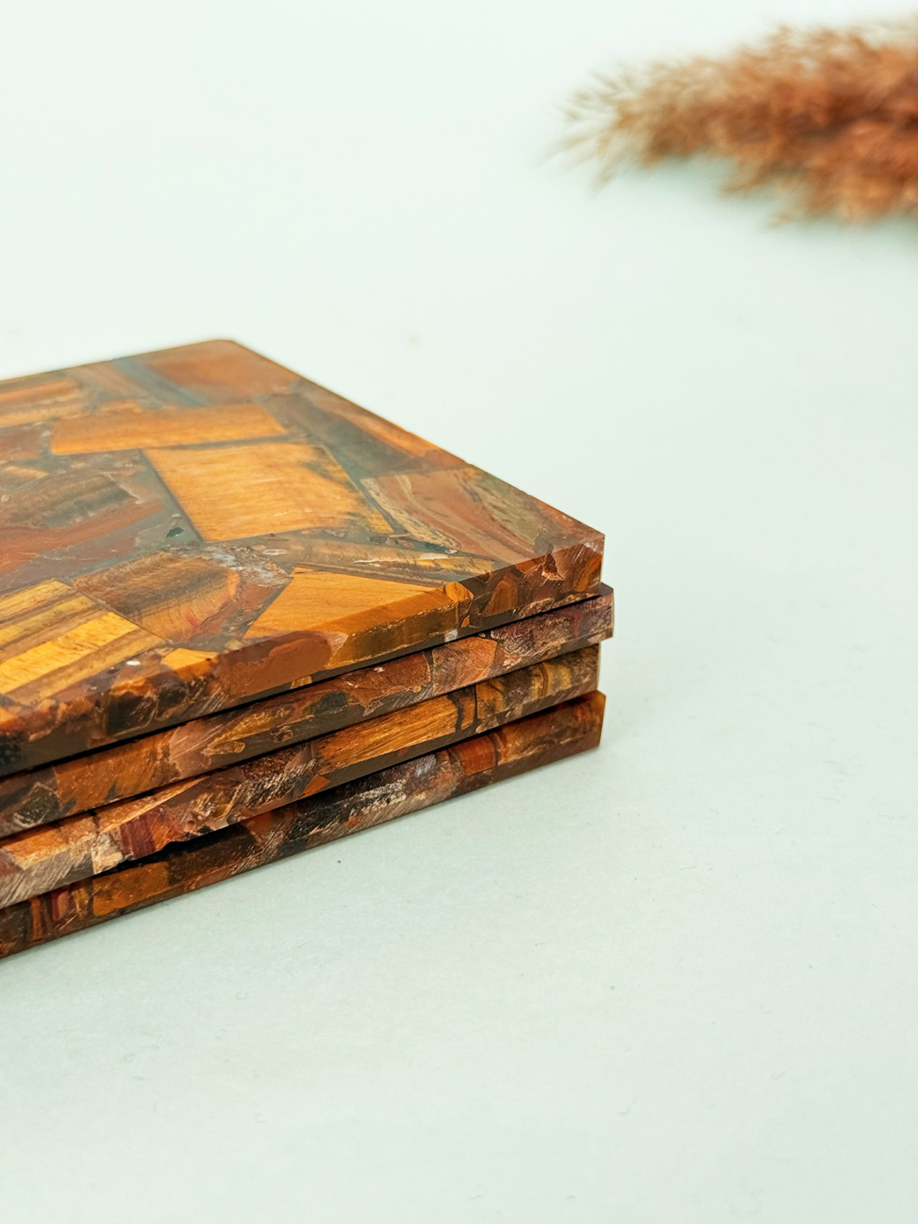 Tiger Eye Square Coasters