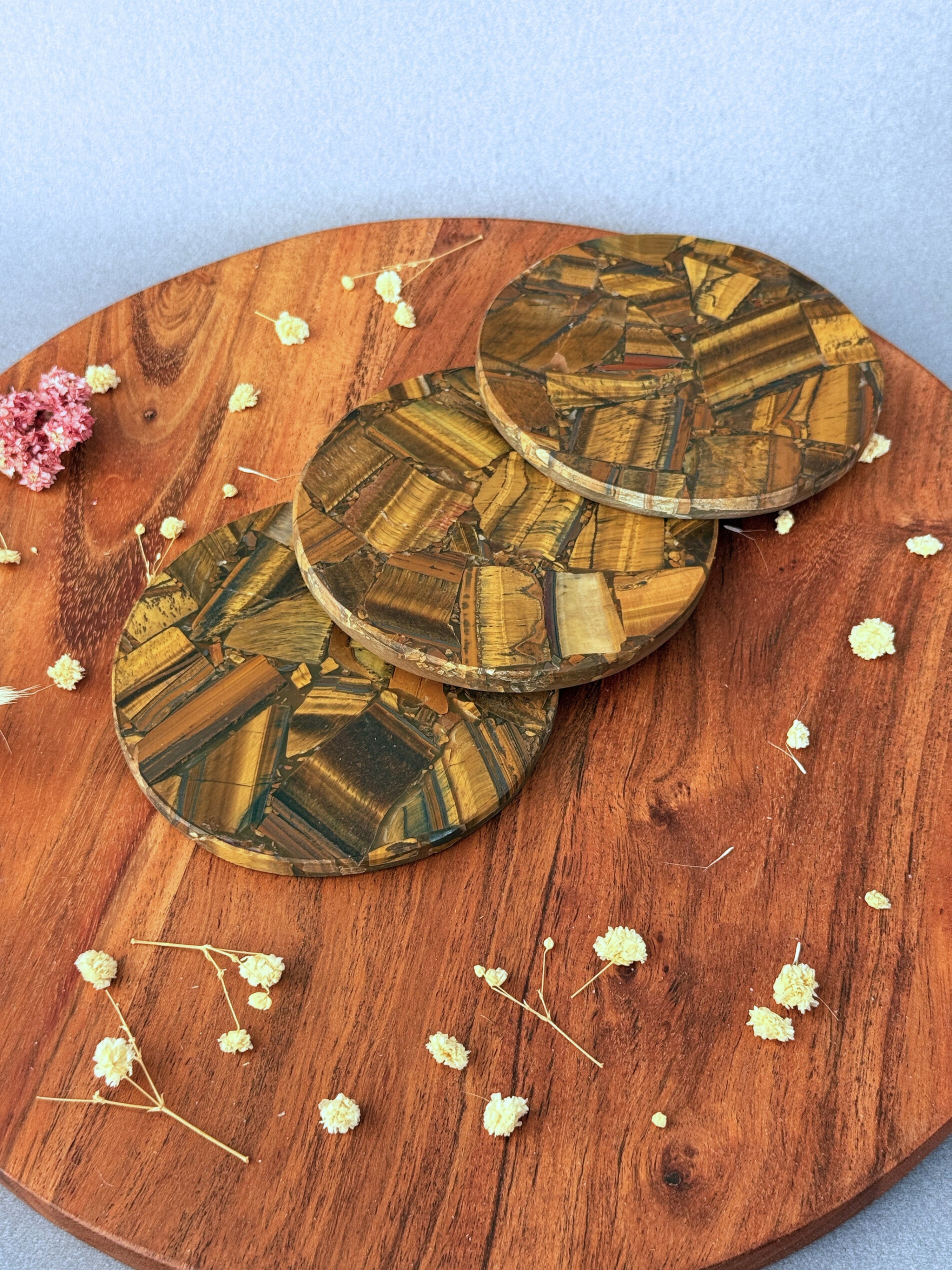 Tiger Eye Round Coasters
