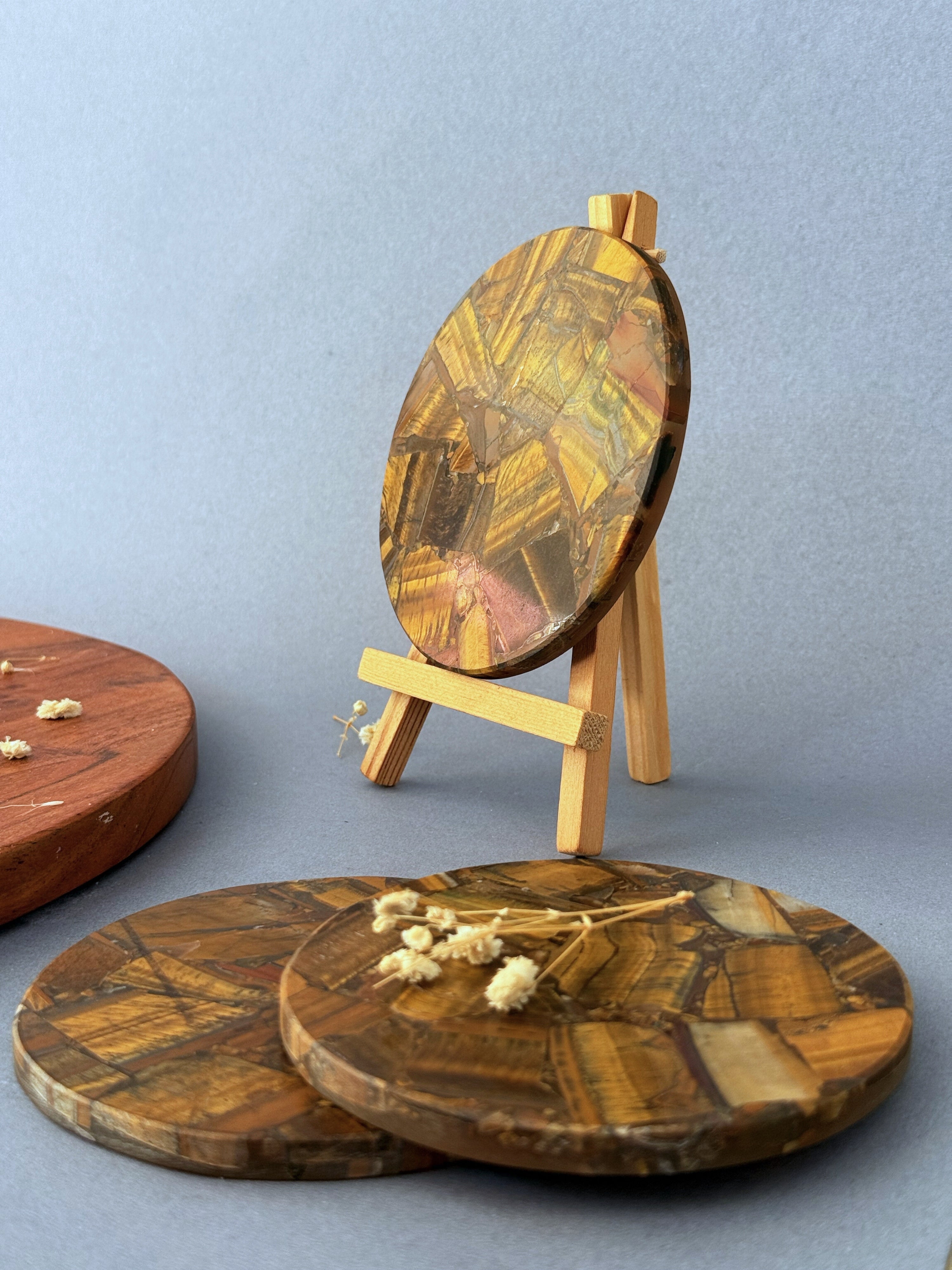 Tiger Eye Round Coasters