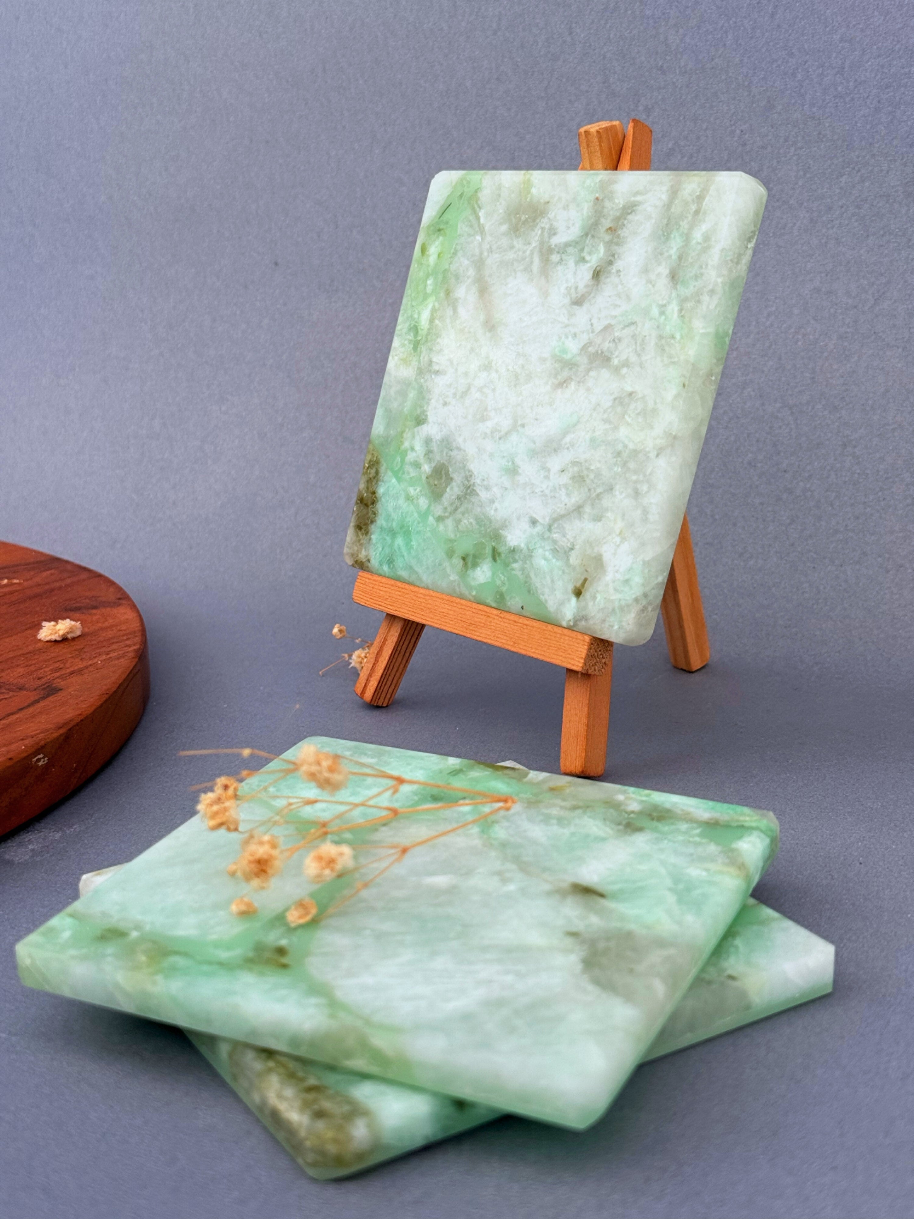 Amazonite Square Coasters