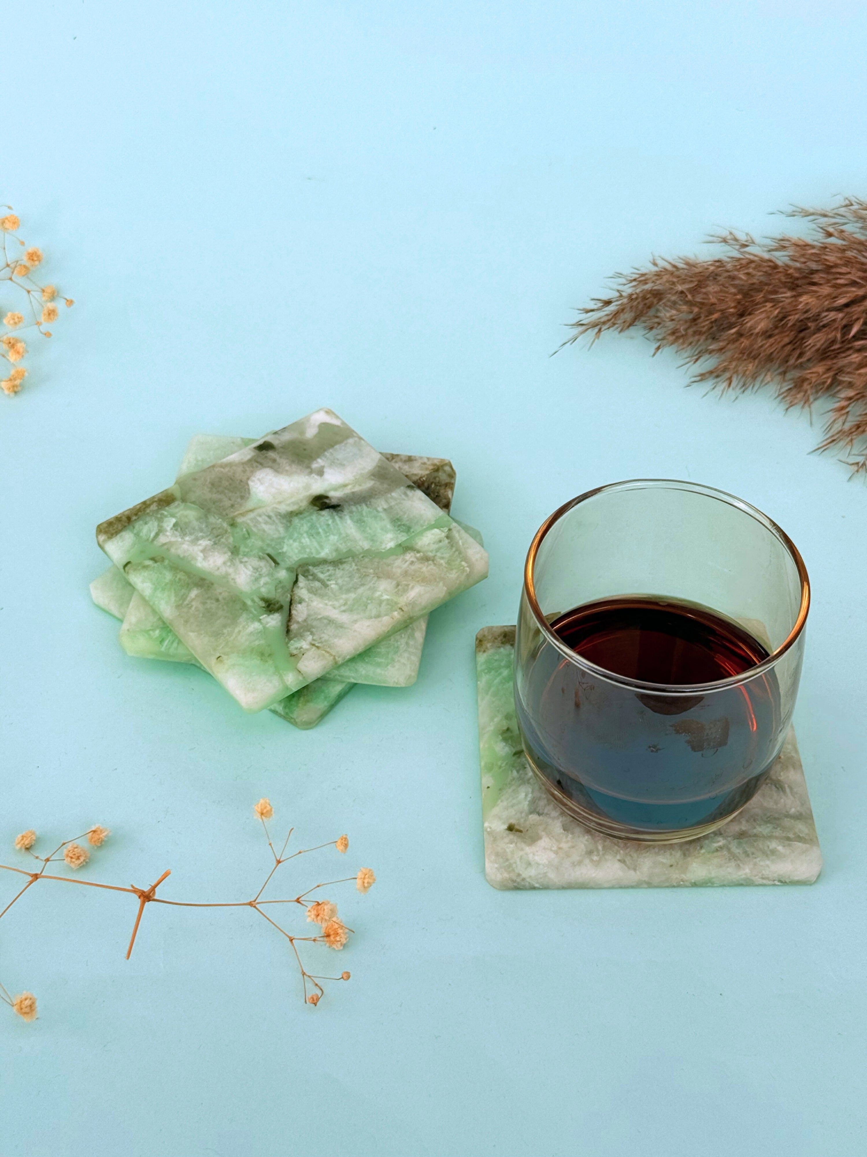 Amazonite Square Coasters