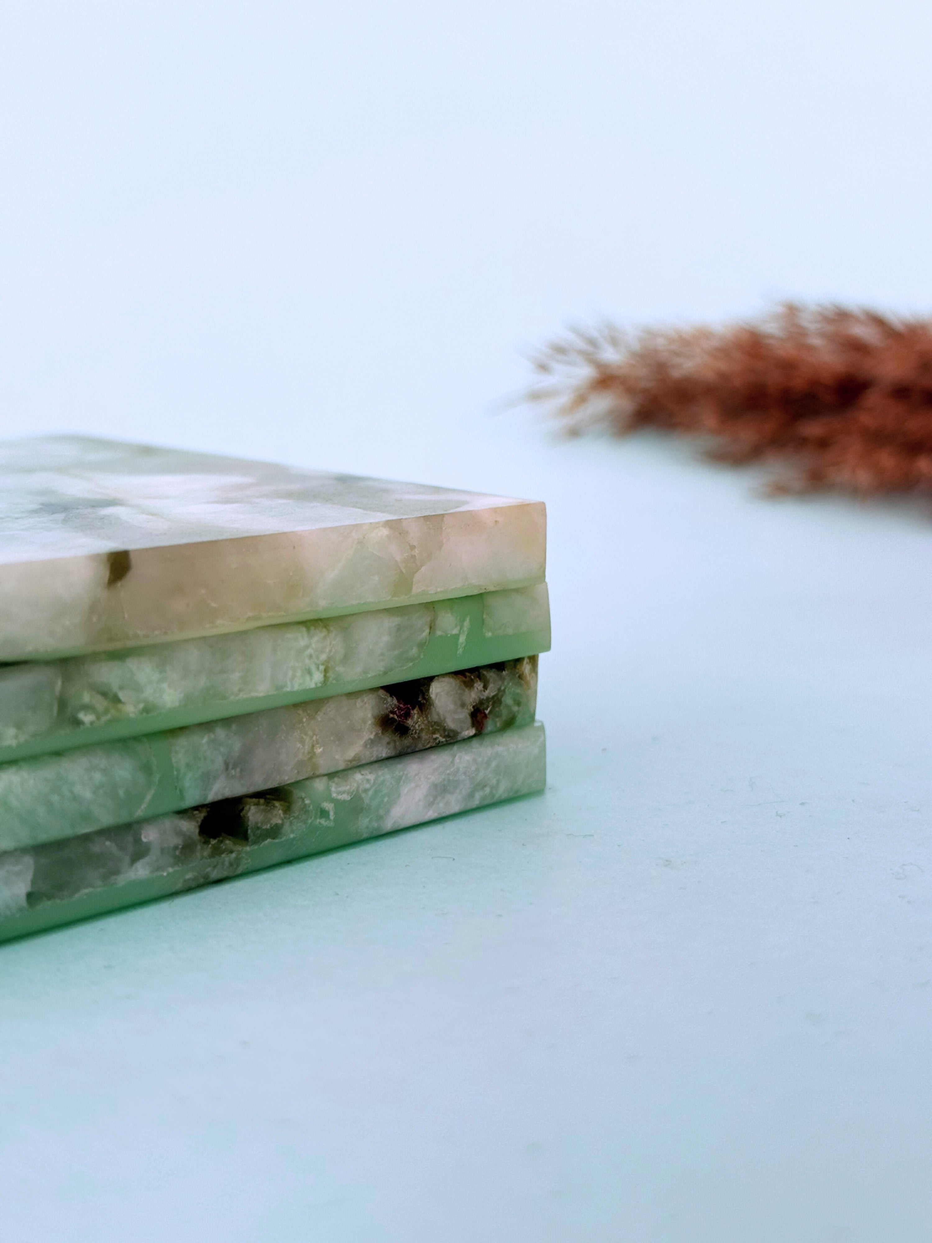 Amazonite Square Coasters