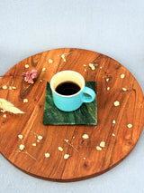 Green Mica Square Coasters
