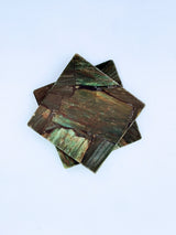 Green Mica Square Coasters