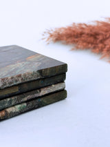 Green Mica Square Coasters