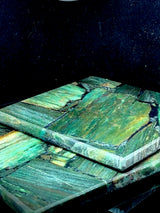 Green Mica Square Coasters