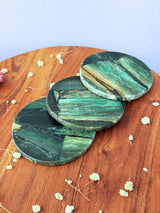 Green Mica Round Coasters
