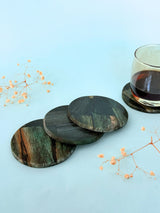 Green Mica Round Coasters