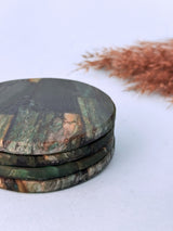 Green Mica Round Coasters