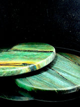 Green Mica Round Coasters
