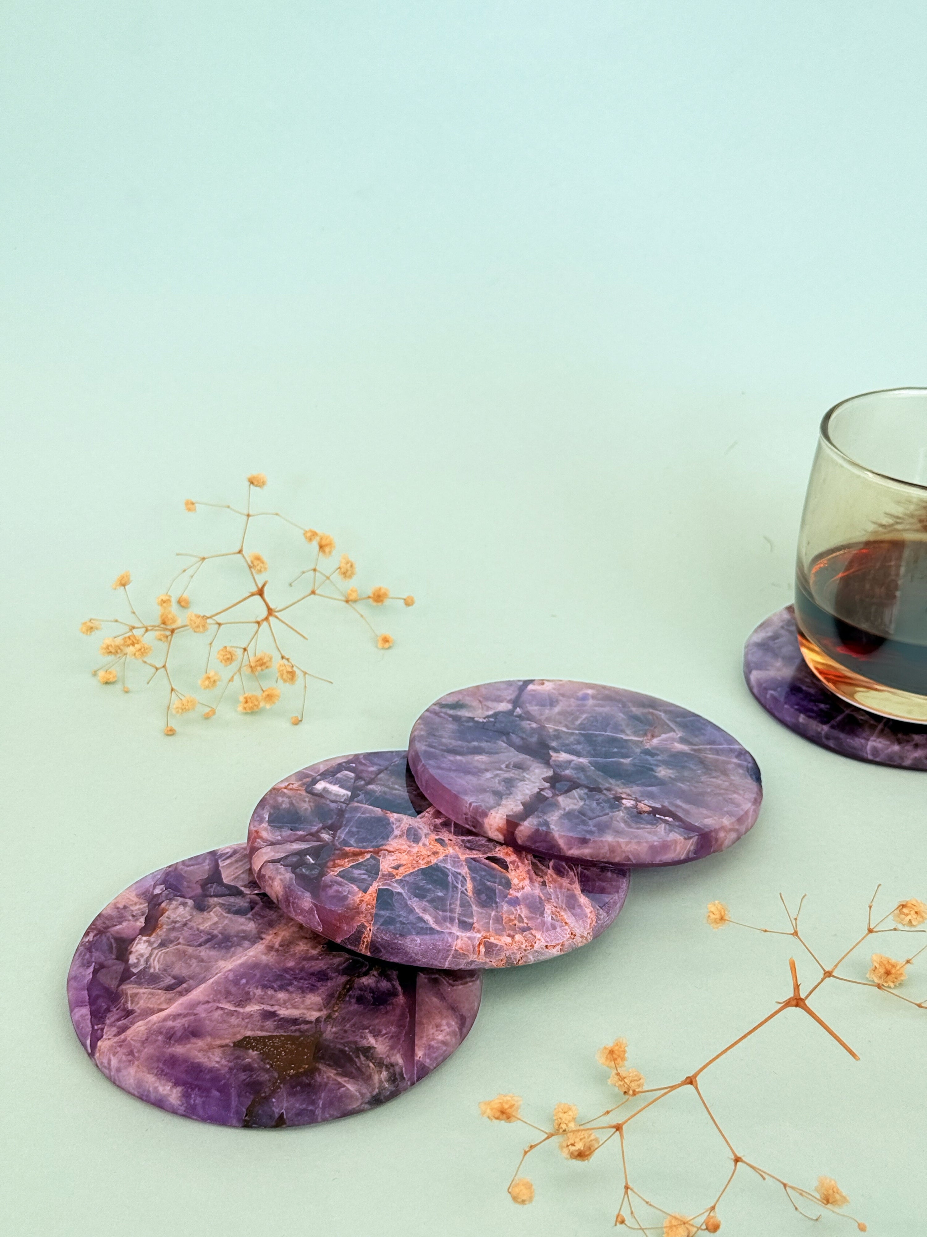 Amethyst Round Coasters