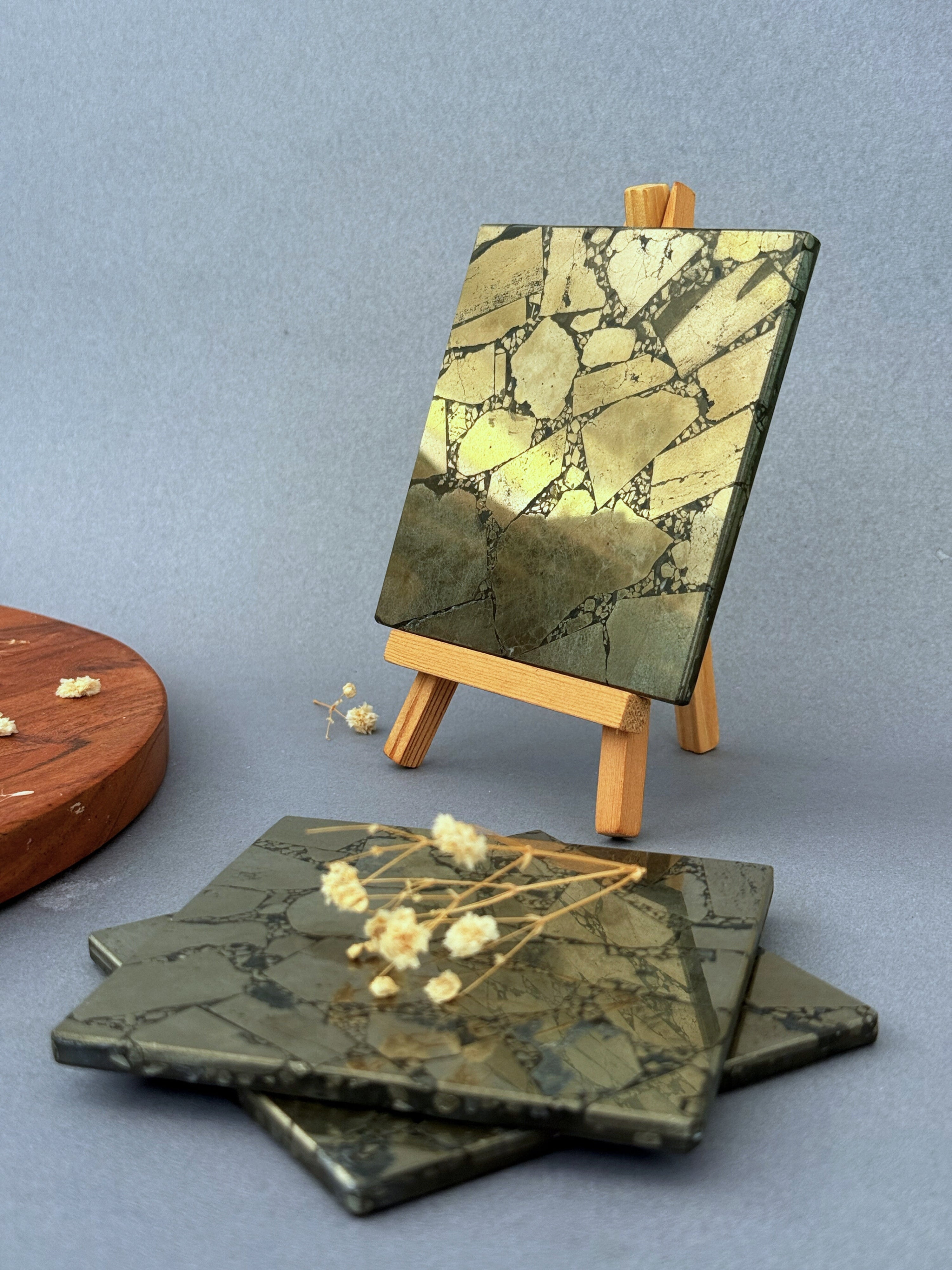 Pyrite Square Coasters