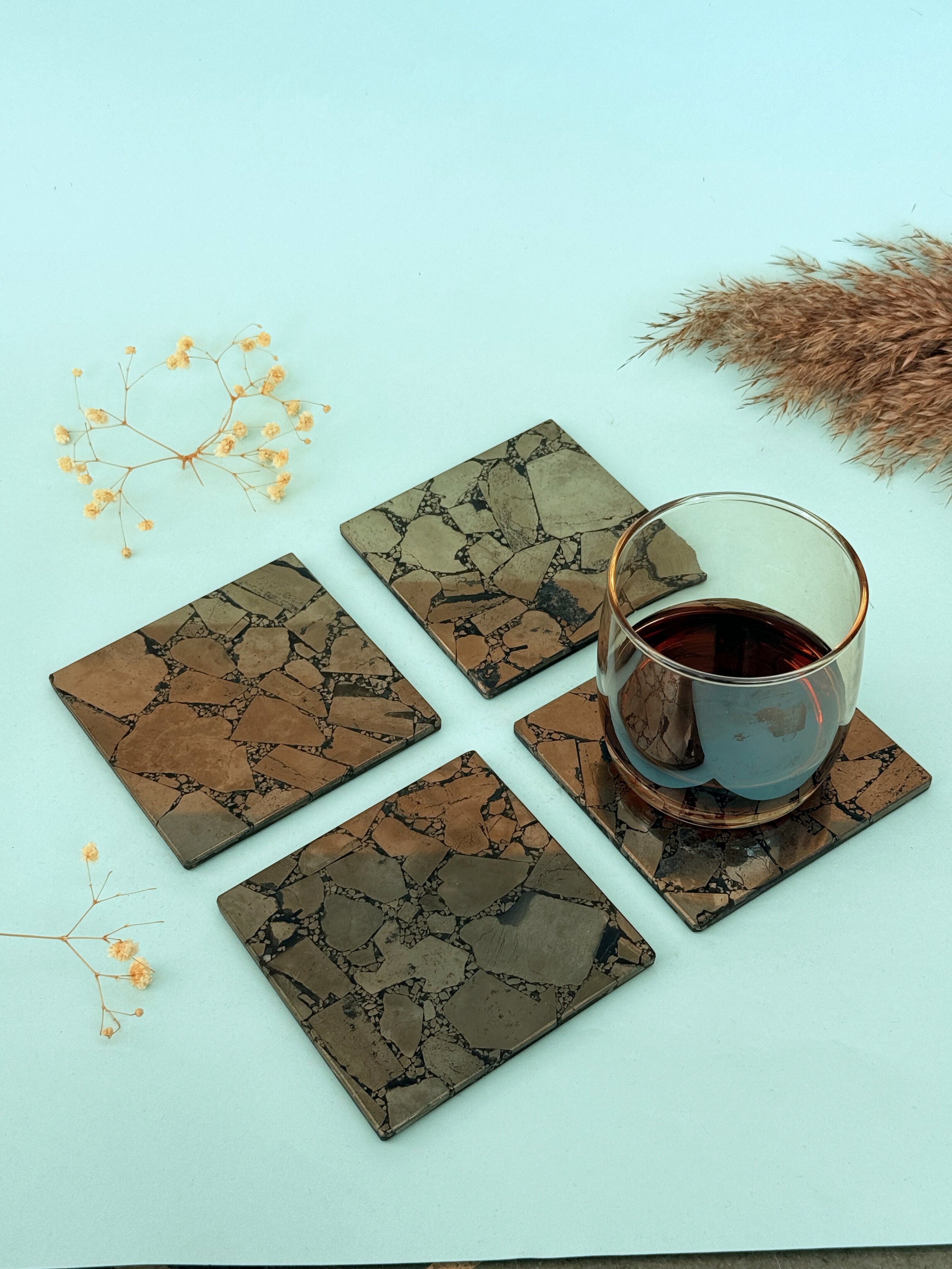 Pyrite Square Coasters