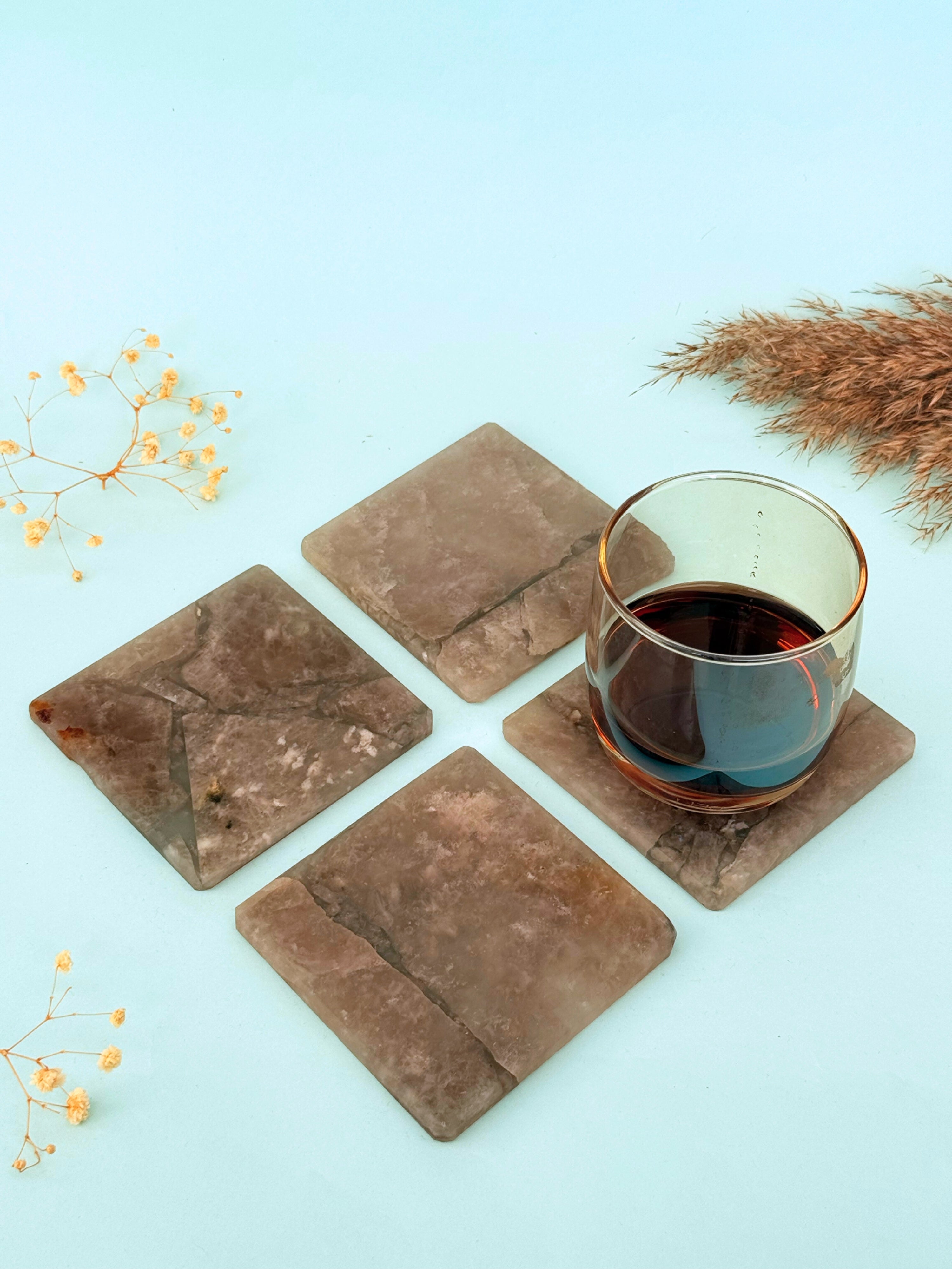 Smokey Quartz Square Coasters