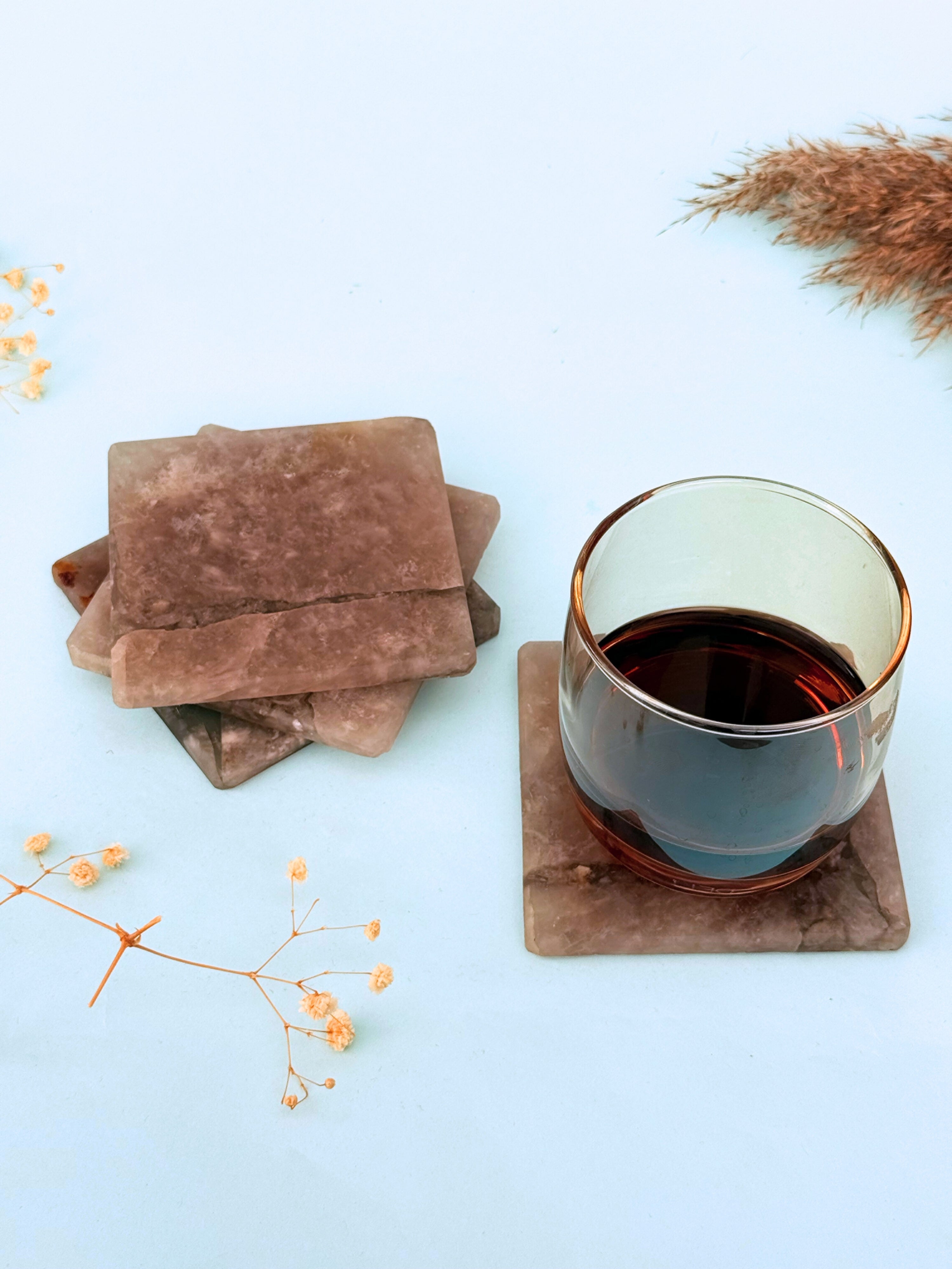 Smokey Quartz Square Coasters