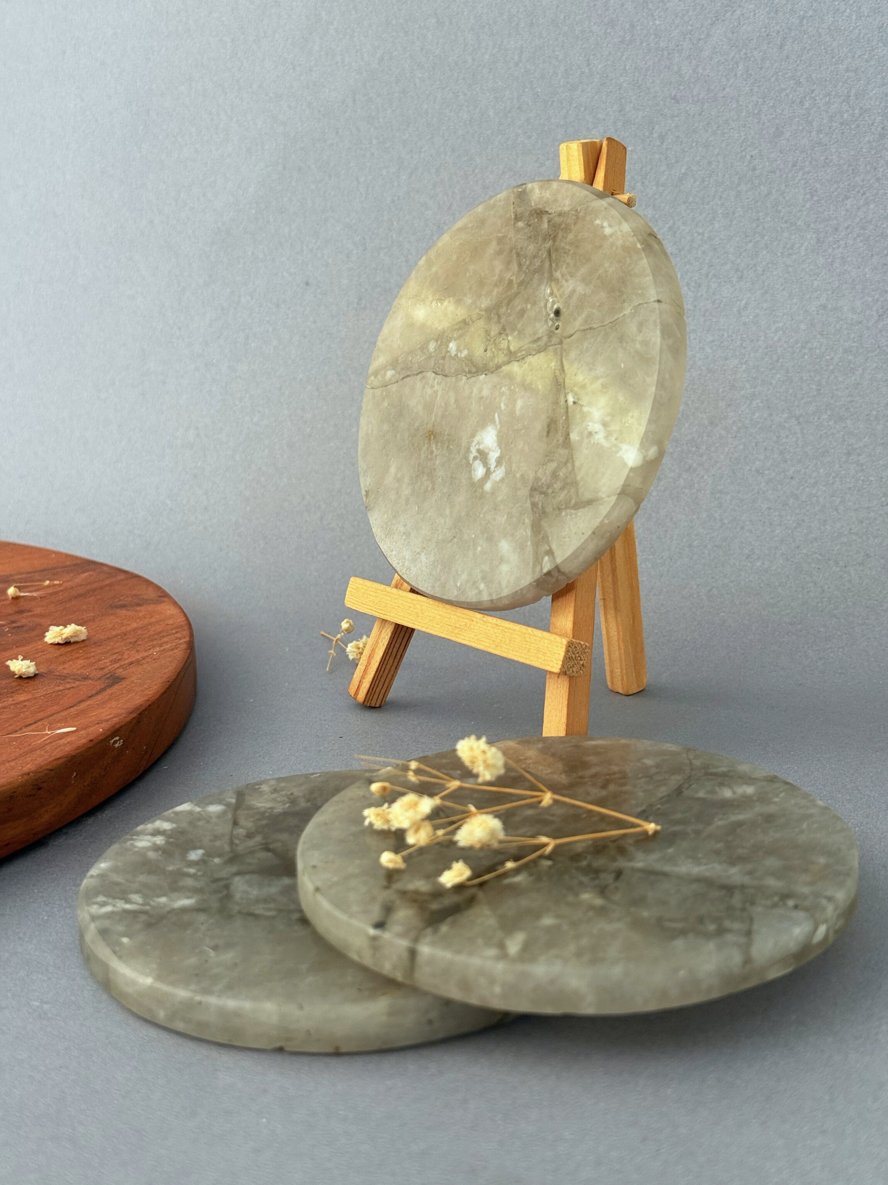 Smokey Quartz Round Coasters