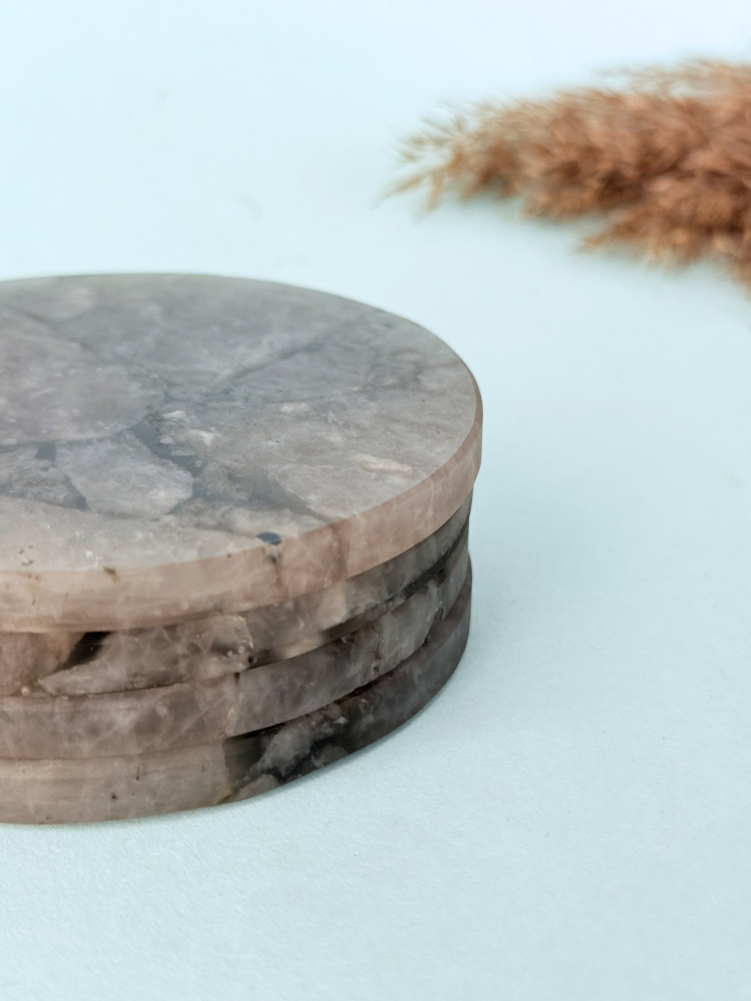 Smokey Quartz Round Coasters