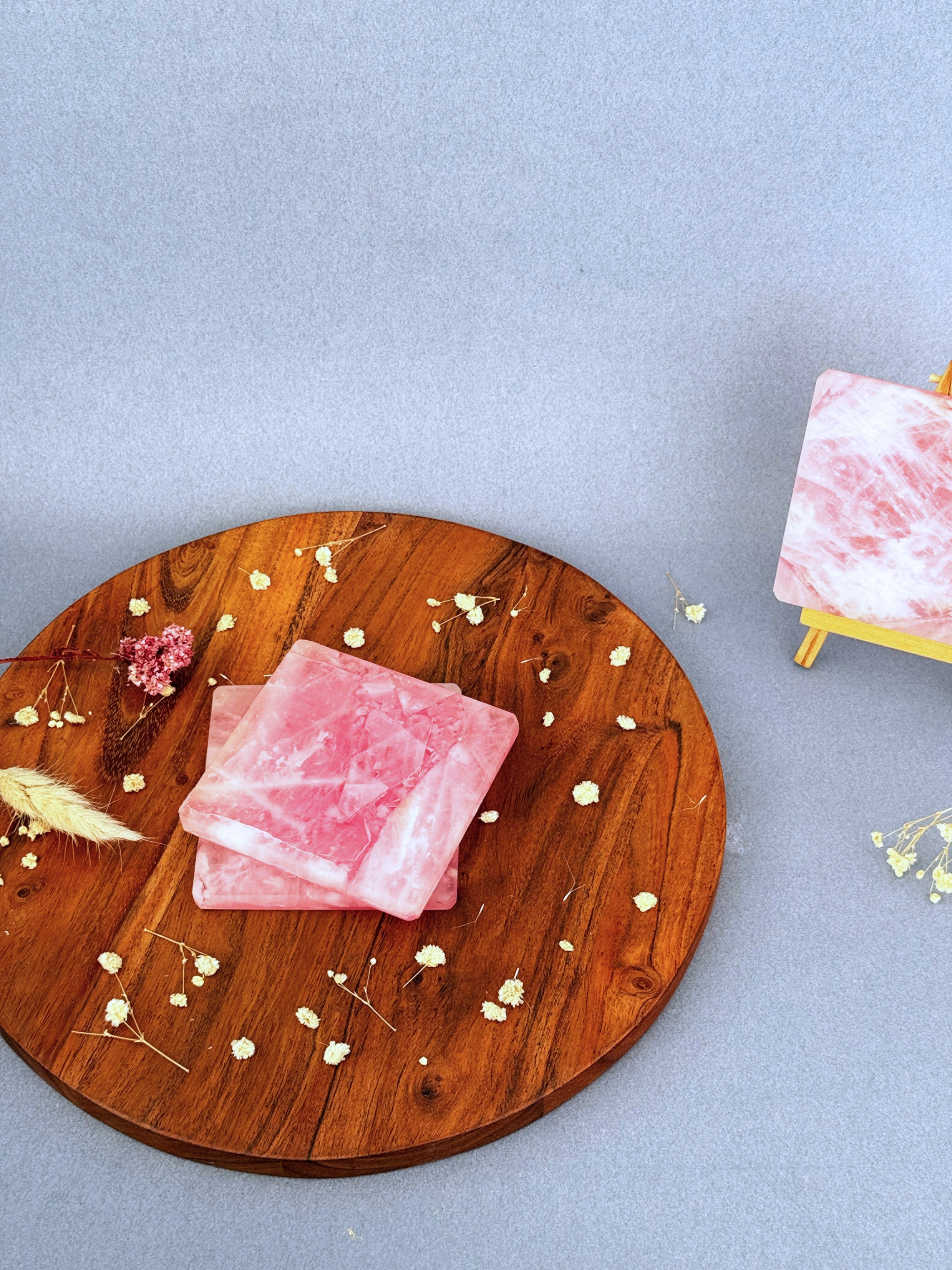 Rose Quartz Square Coasters