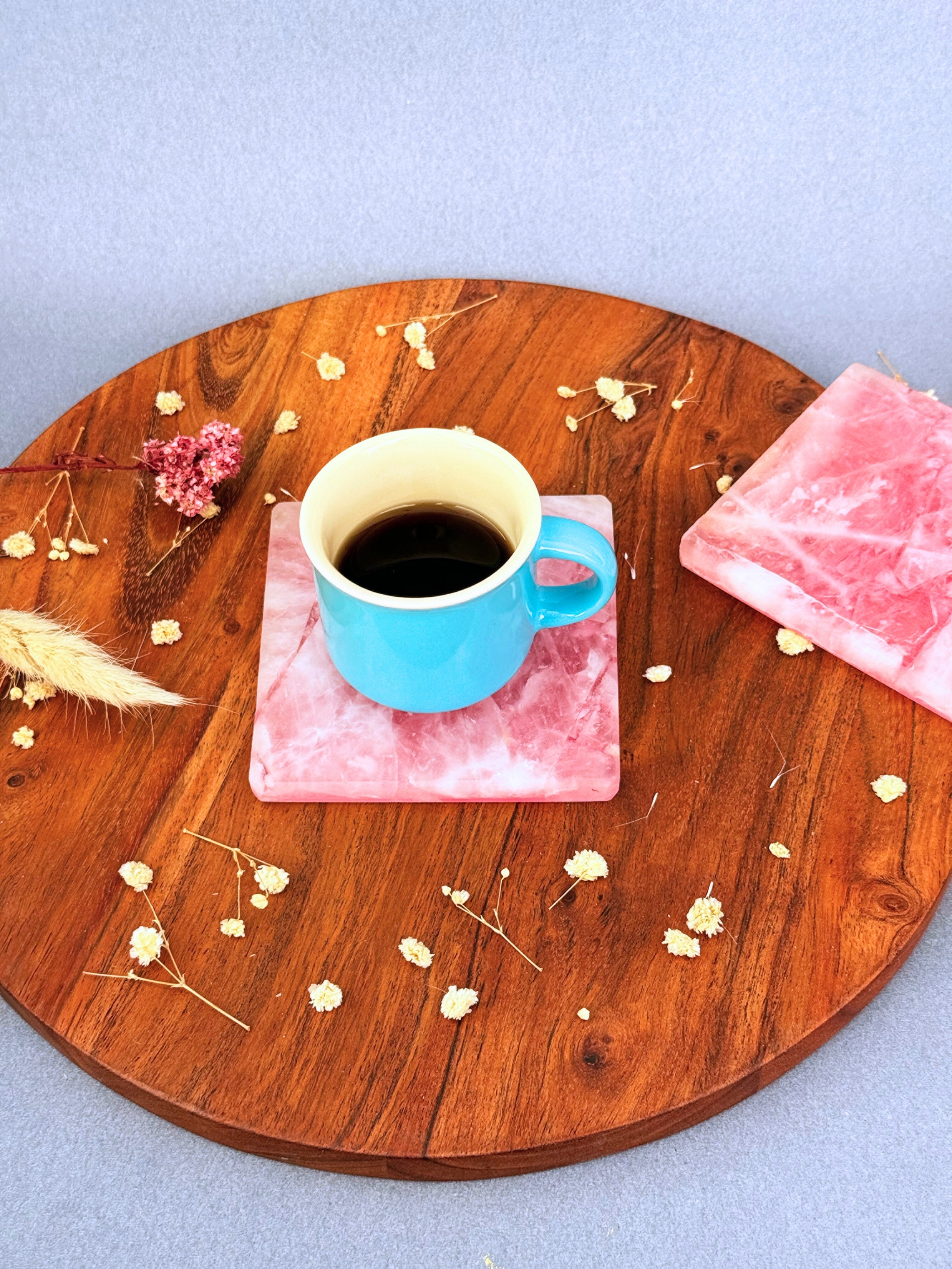 Rose Quartz Square Coasters
