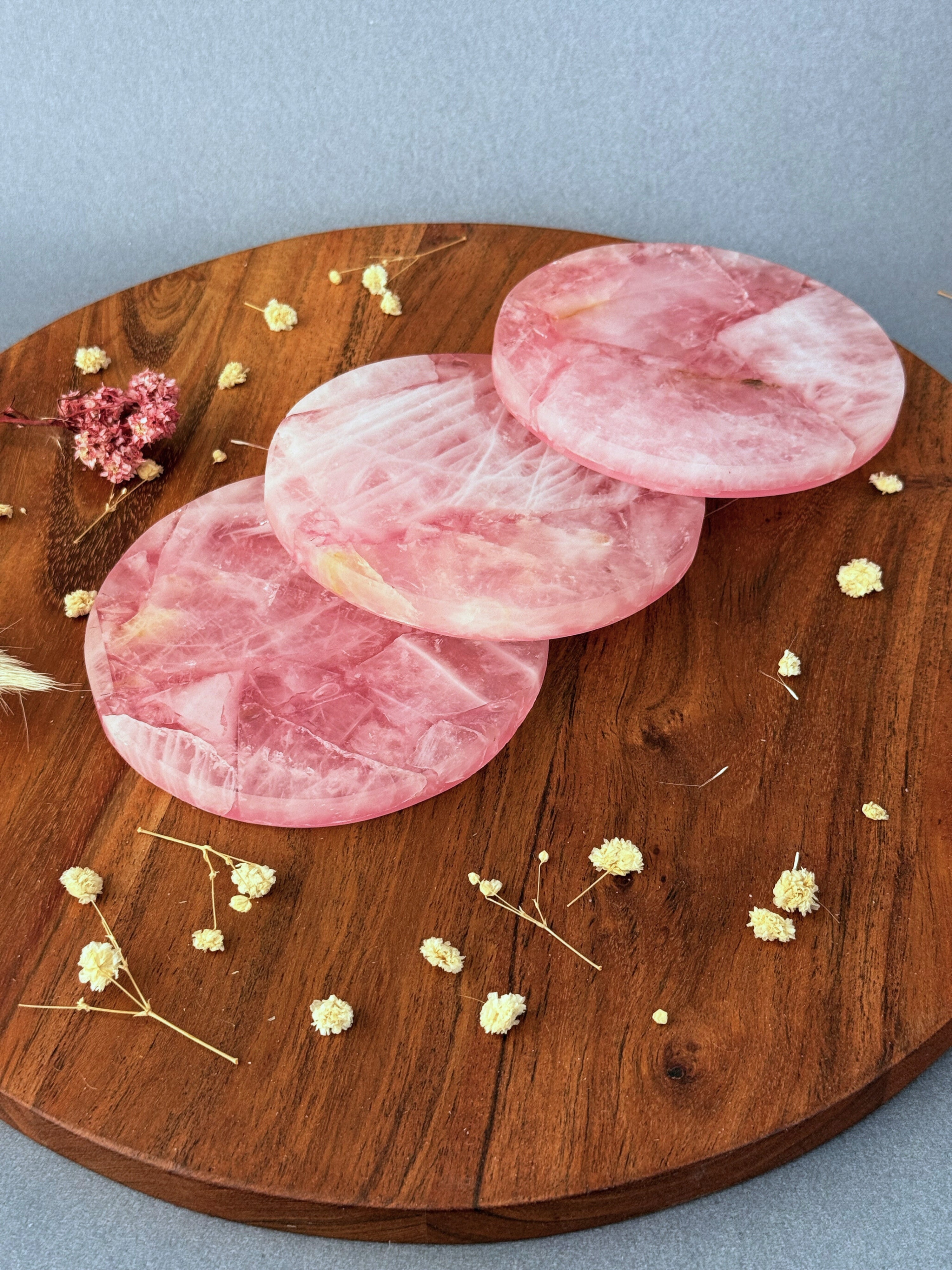 Rose Quartz Round Coasters