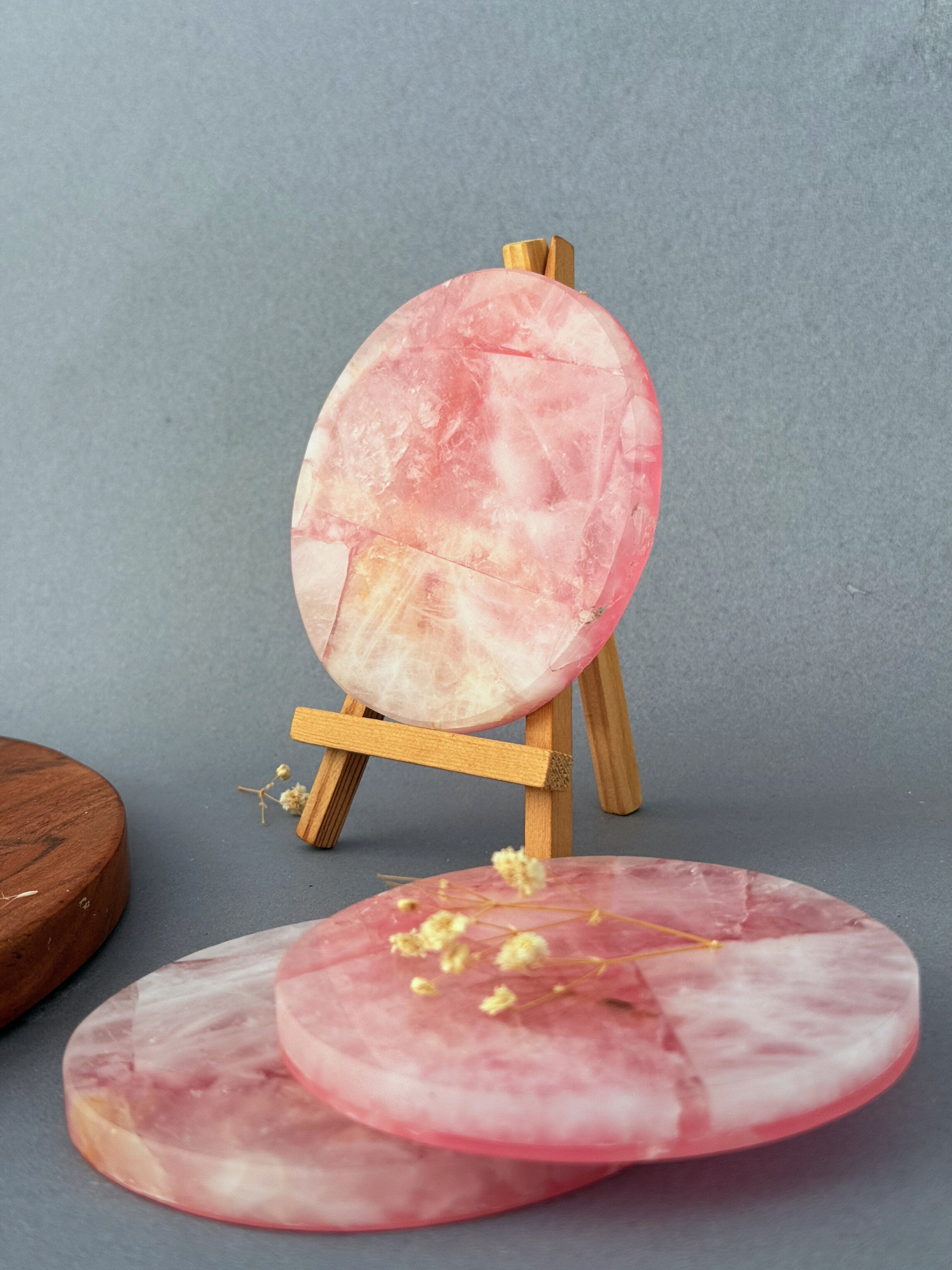 Rose Quartz Round Coasters
