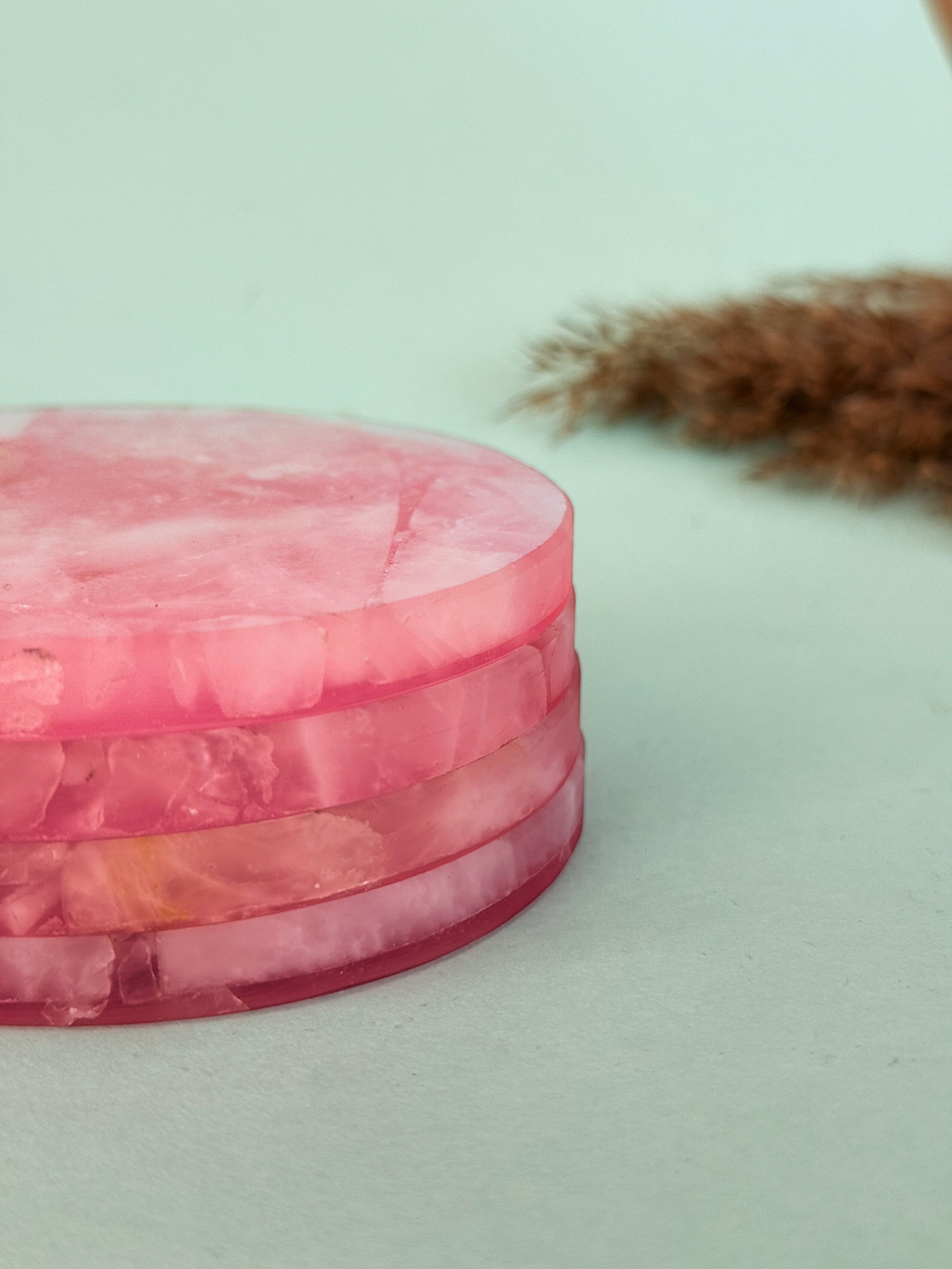 Rose Quartz Round Coasters