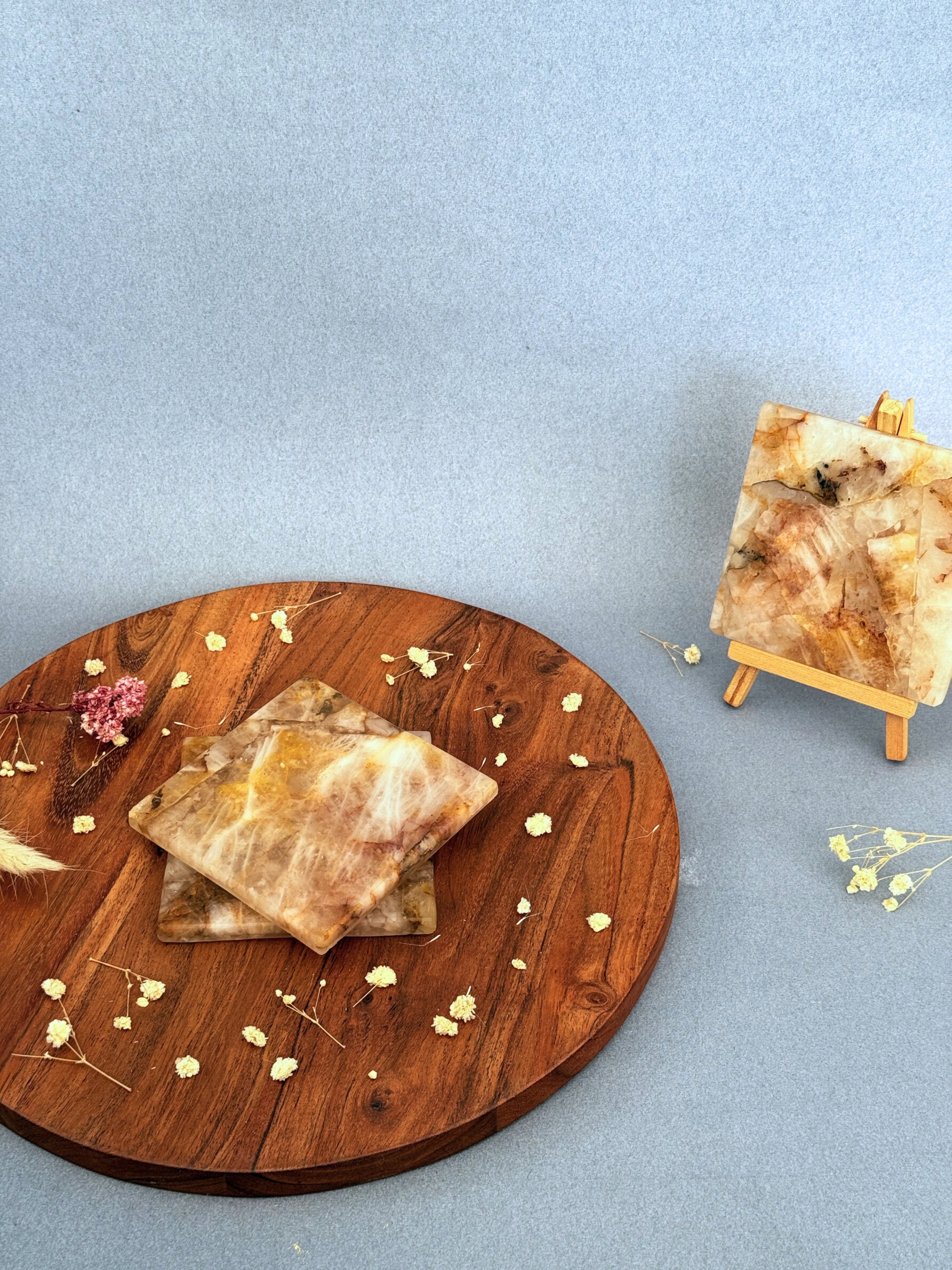 Fire Quartz Square Coasters